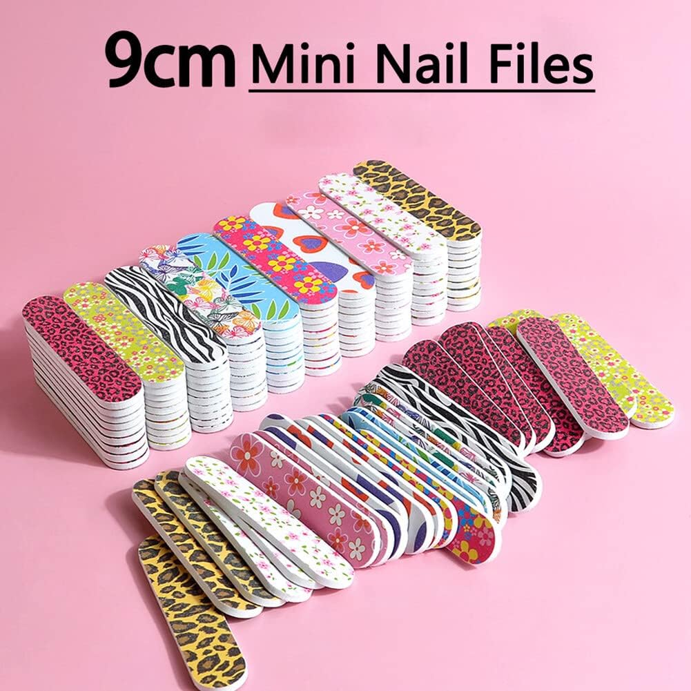 20 unidades coloridas mini limas de uñas de doble cara, bloque de pulido de uñas, tablero de esmeril, tira de pulido de gel para manicura, pedicura,