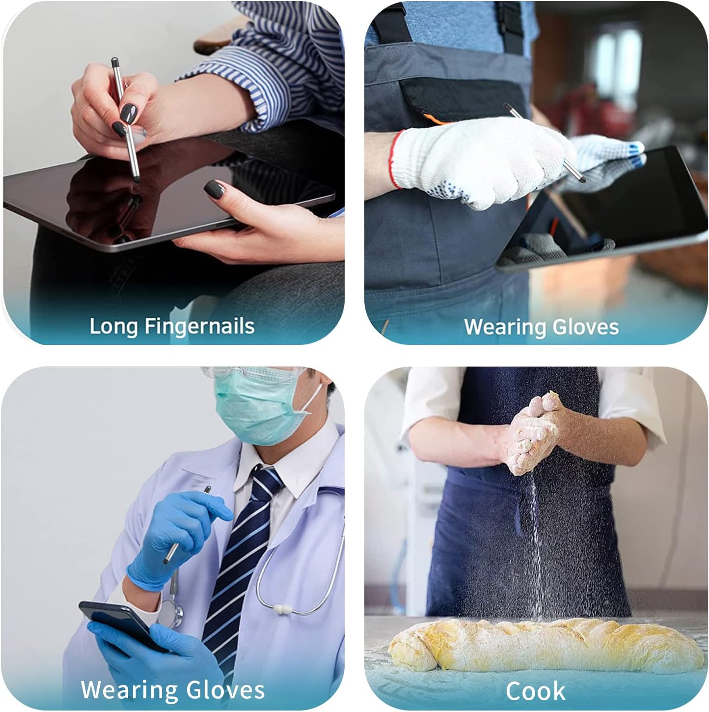 Bolígrafos con ranura para bolígrafo para pantallas táctiles, lápiz capacitivo universal de alta precisión para iPad, iPhone, tabletas, Samsung