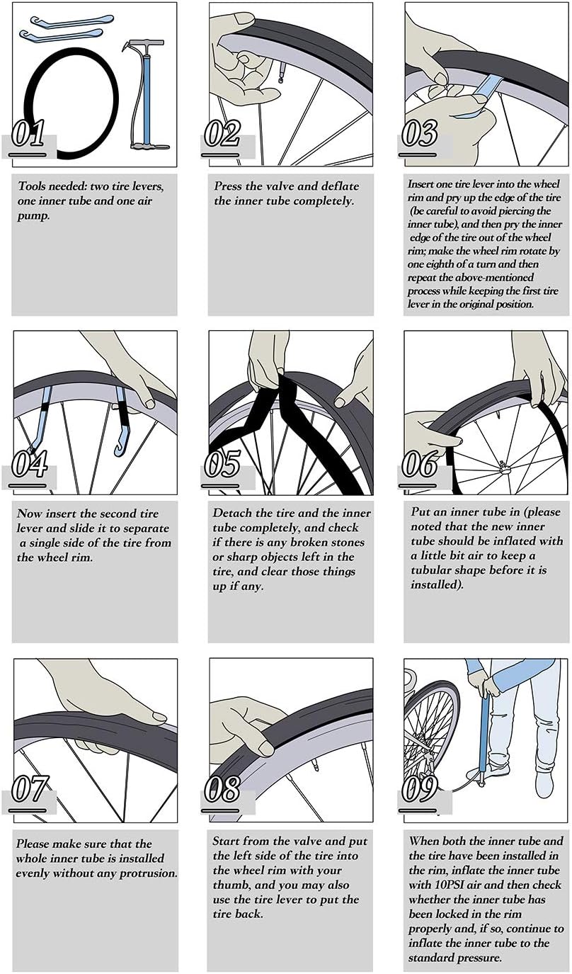 700 tubos interiores de bicicleta de carretera 28-32c, válvula Presta de 2.362 in, tubo interior de butilo de calidad premium, paquete de 6 con 2