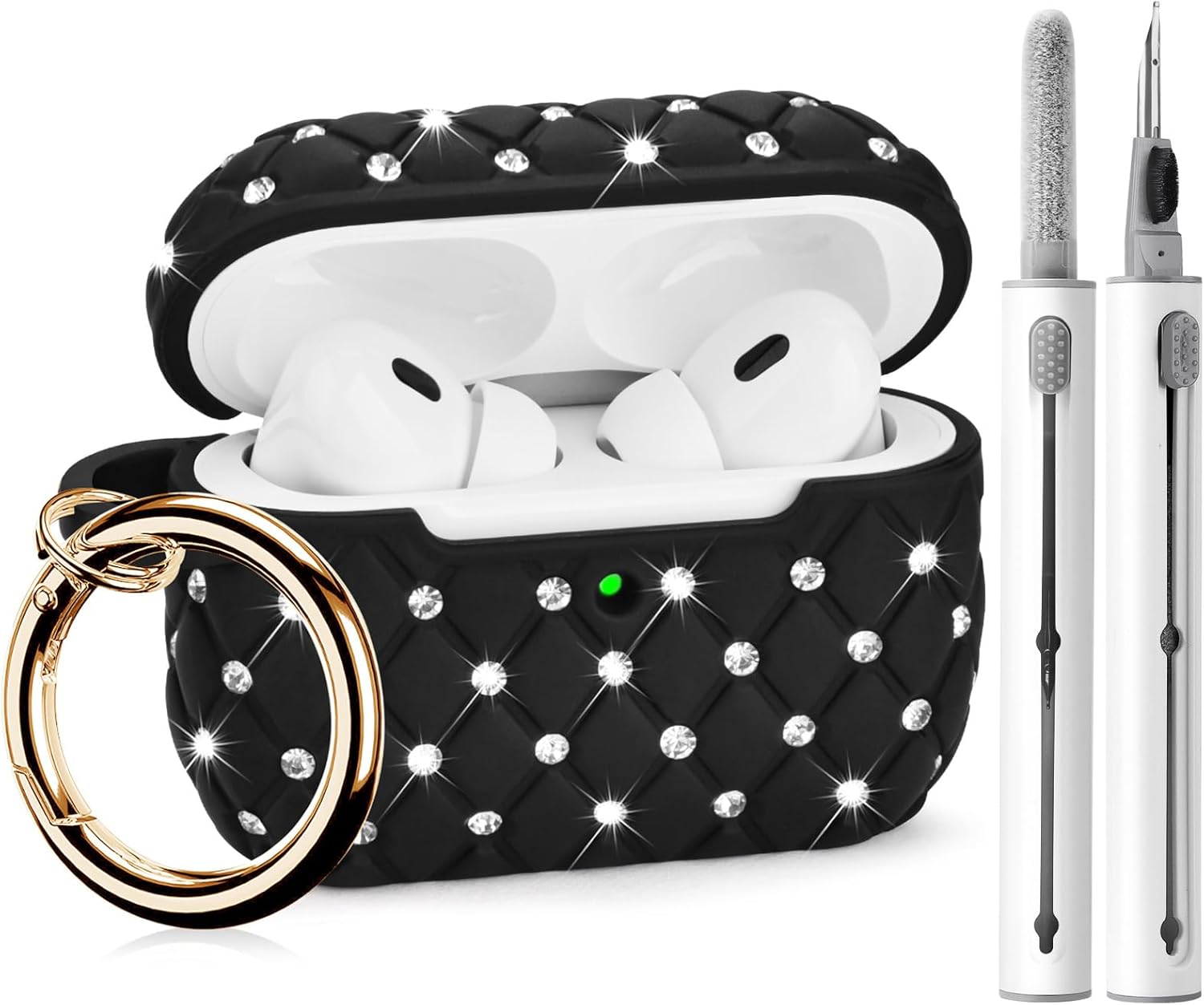 AIRSPO Funda para Airpods Pro de 2 generación, funda para Airpod Pro 2 con kit de limpieza, Airpods Pro 2 Bling Case 2022 Funda protectora de TPU de