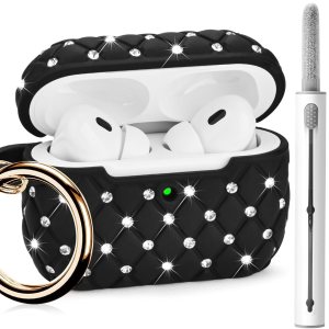 AIRSPO Funda para Airpods Pro de 2 generación, funda para Airpod Pro 2 con kit de limpieza, Airpods Pro 2 Bling Case 2022 Funda protectora de TPU de AIRSPO Funda para Airpods Pro de 2 generación, funda para Airpod Pro 2 con kit de limpieza, Airpods Pro 2 Bling Case 2022 Funda protectora de TPU de