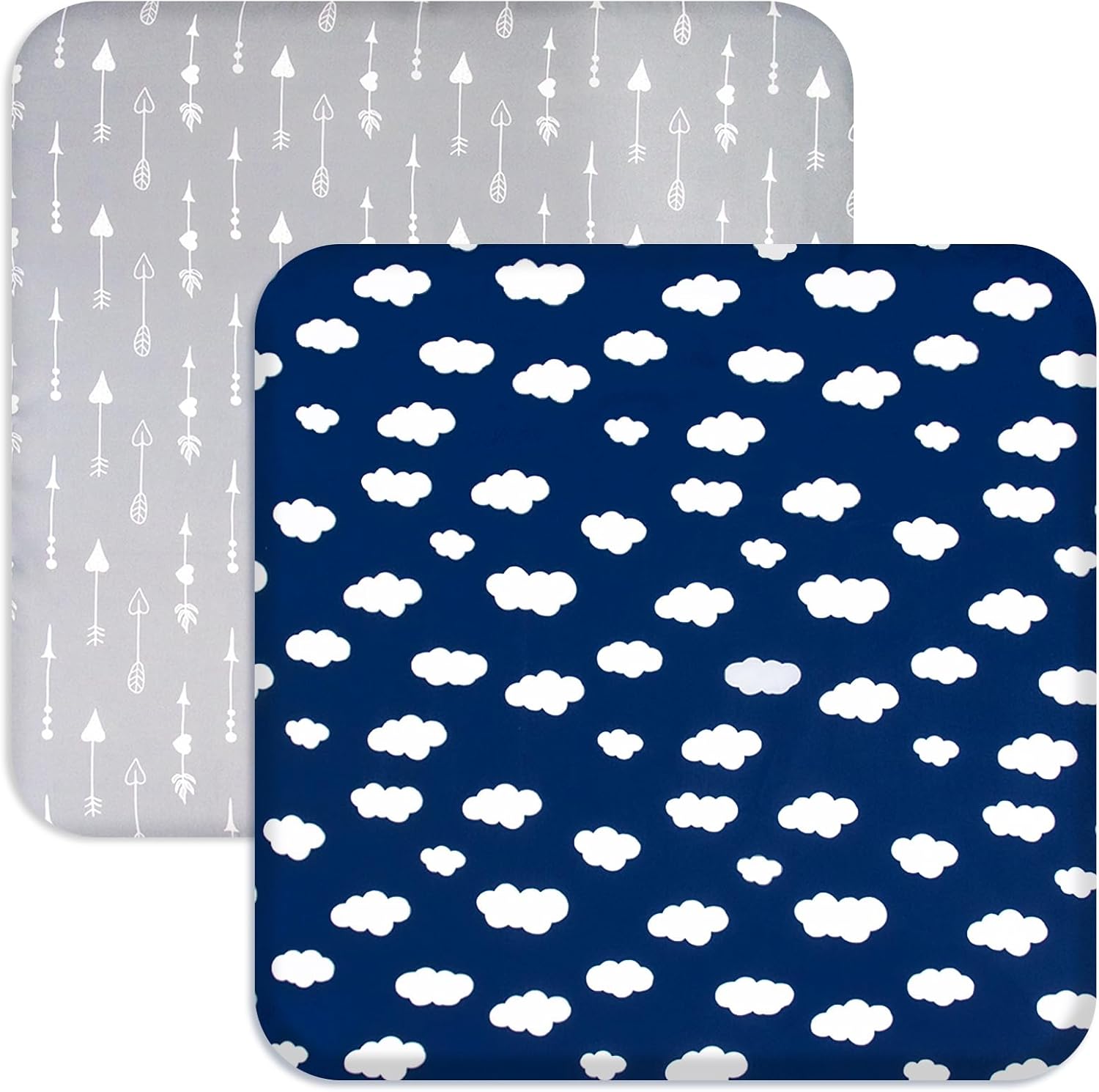 Sábanas bajeras cuadradas para corralito de juegos, perfectas para New Room2TotBloc portátil, paquete de 2, microfibra ultrasuave, sábana bajera