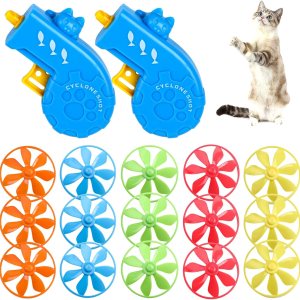 17 piezas de juguetes interactivos para gatos con hélices voladoras para gatos en interiores y exteriores, persiguiendo entrenamiento, caza y 17 piezas de juguetes interactivos para gatos con hélices voladoras para gatos en interiores y exteriores, persiguiendo entrenamiento, caza y