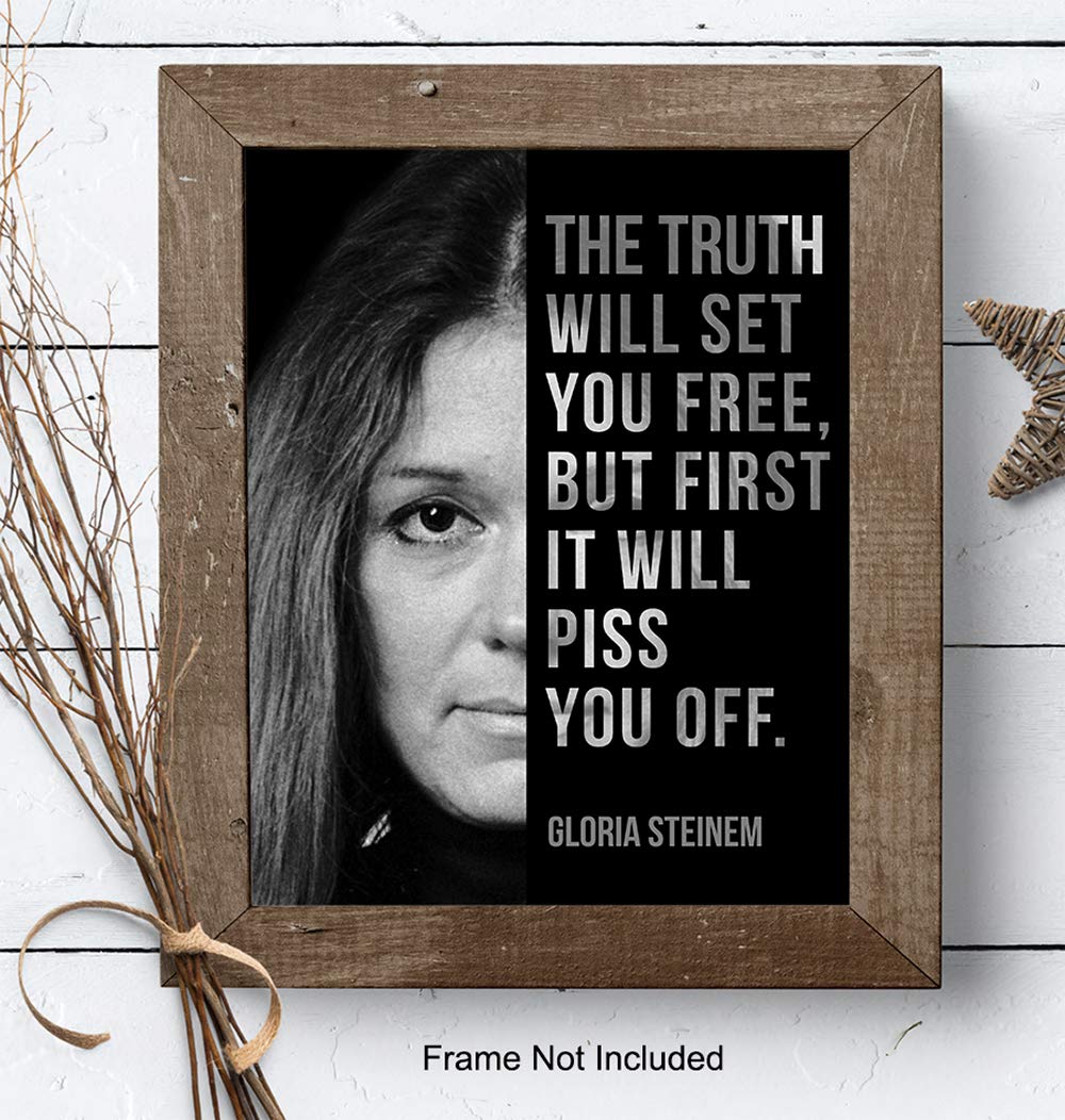 Gloria Steinem, Room Decor for Women – Home, Bedroom Wall Art Decoration – Feminist Gift for Her, Girlfriend, Wife, Gay, Lesbian, Woman – 8×10