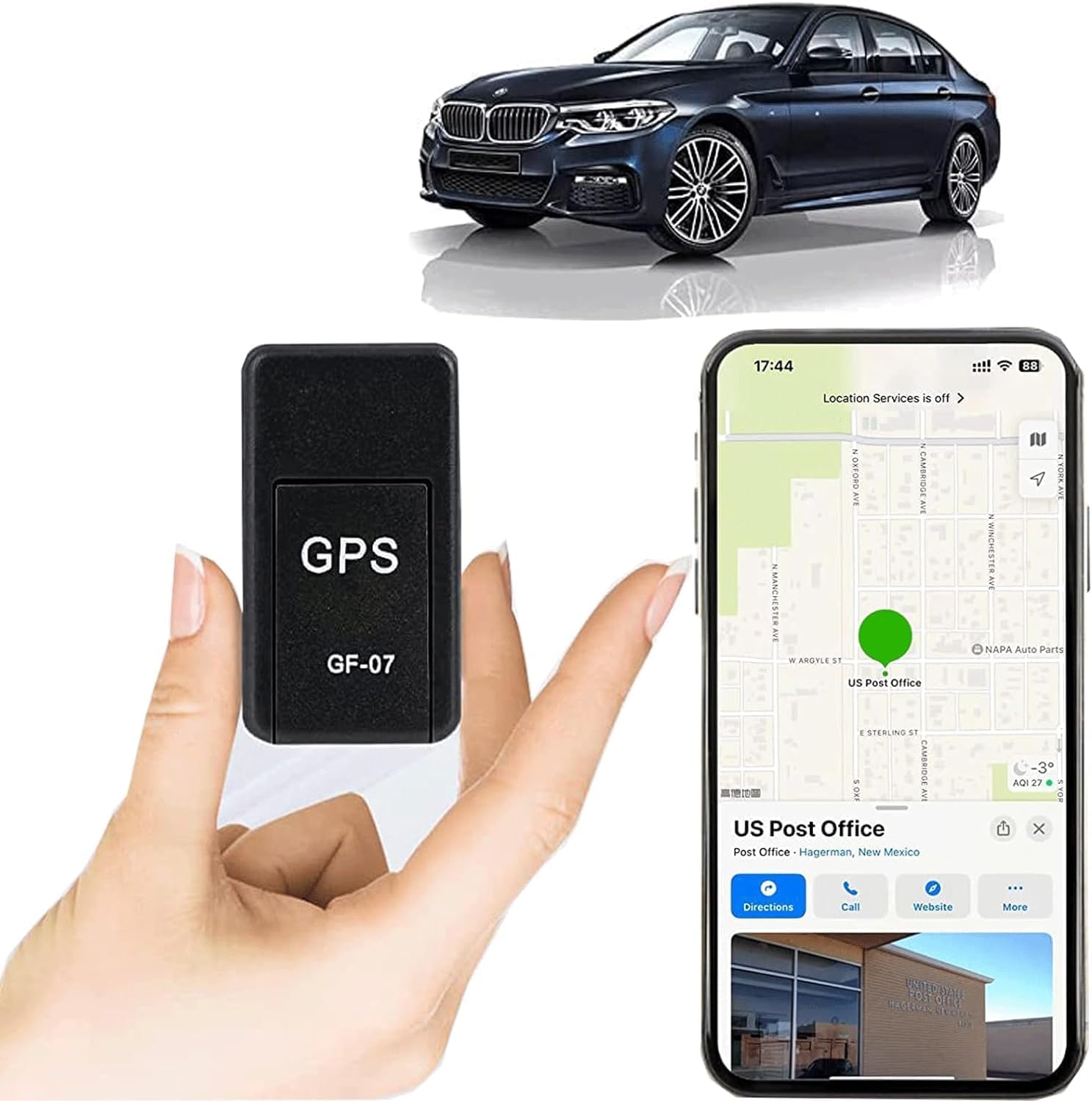 Rastreador GPS para vehículos, mini localizador magnético GPS en tiempo real, sin suscripción, cobertura global completa de larga espera GSM SIM GPS