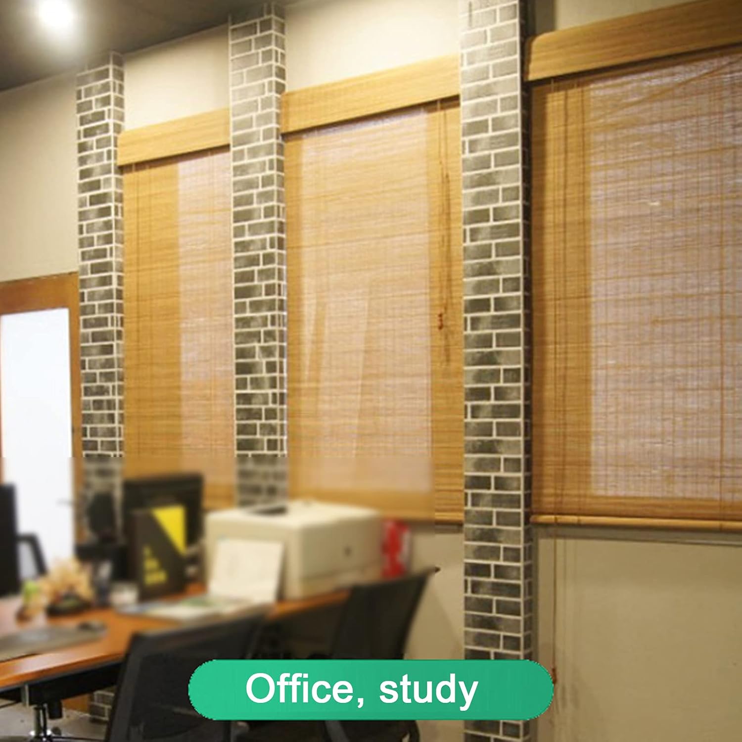 Persianas enrollables de bambú marrón carbonizado retro para ventanas, filtrantes de luz, cortinas enrollables de bambú, transpirables, cortinas