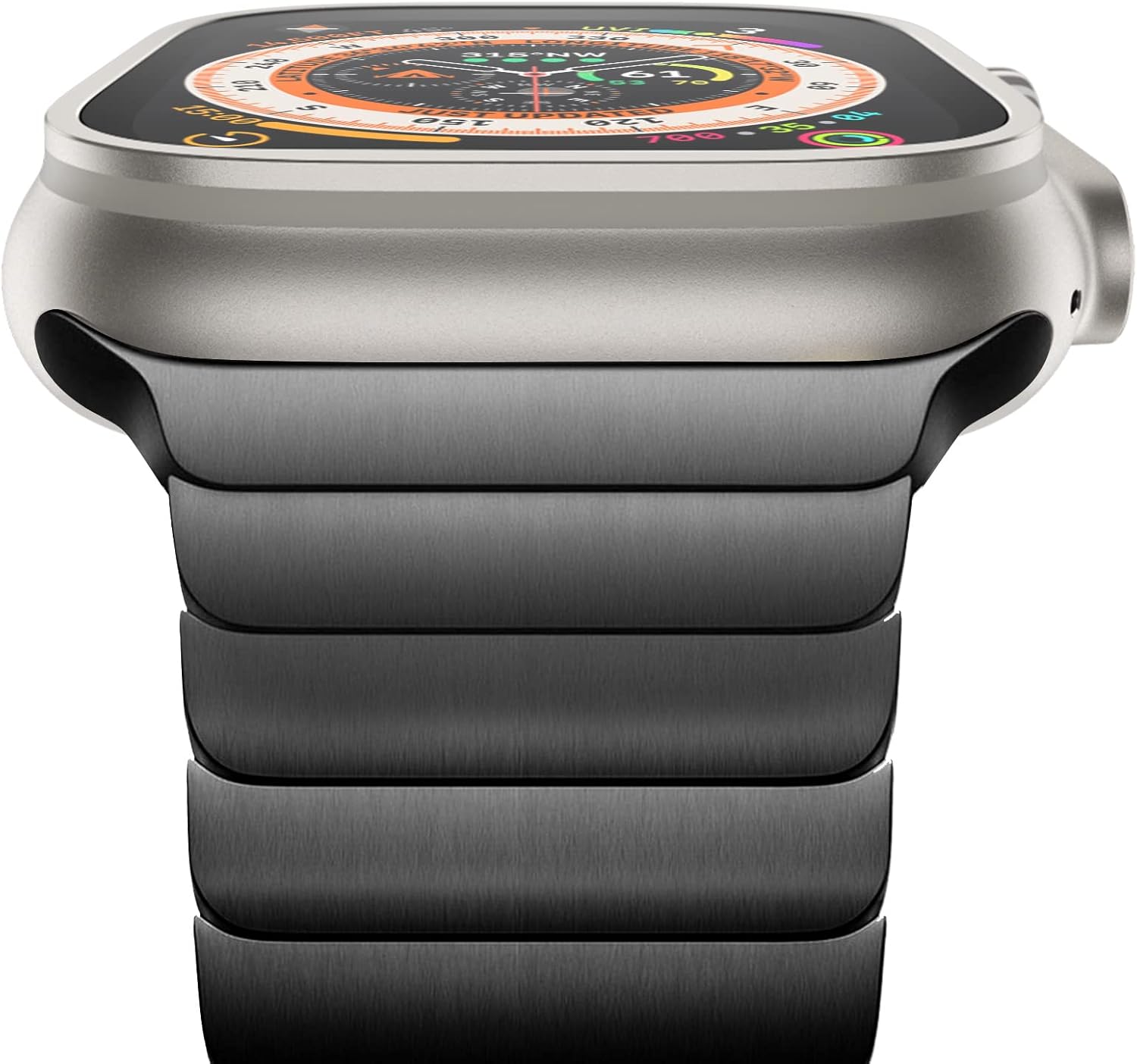 CHANCHY Correa de acero inoxidable para Apple Watch UltraUltra 2 Link de 1.929 in 1.732 in 1.772 in 1.654 in, correa de metal con cierre plegable