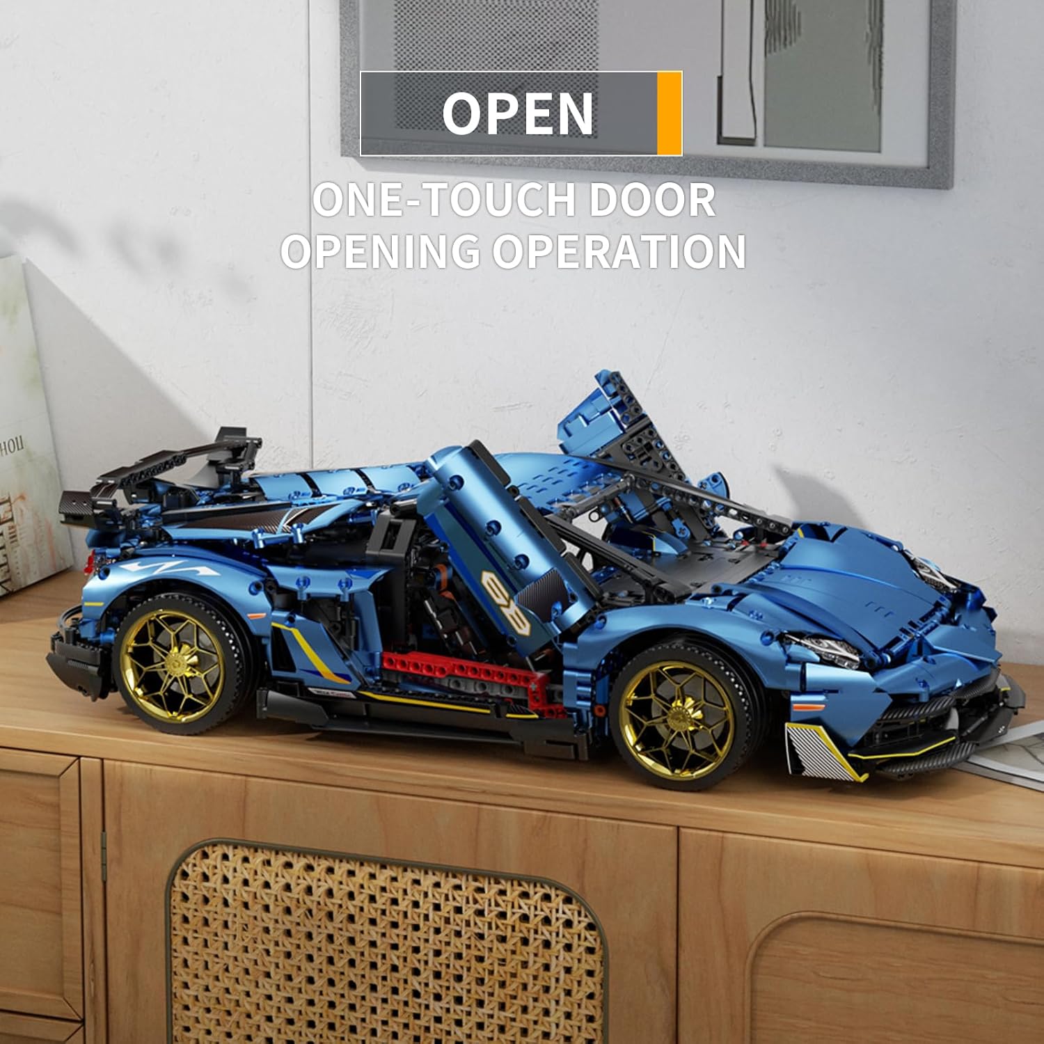 ZYLEGEN Lambo – Juego de construcción de autos de carreras, modelo Hypercar, juguete de ingeniería, superauto a escala 18, kit de coche deportivo