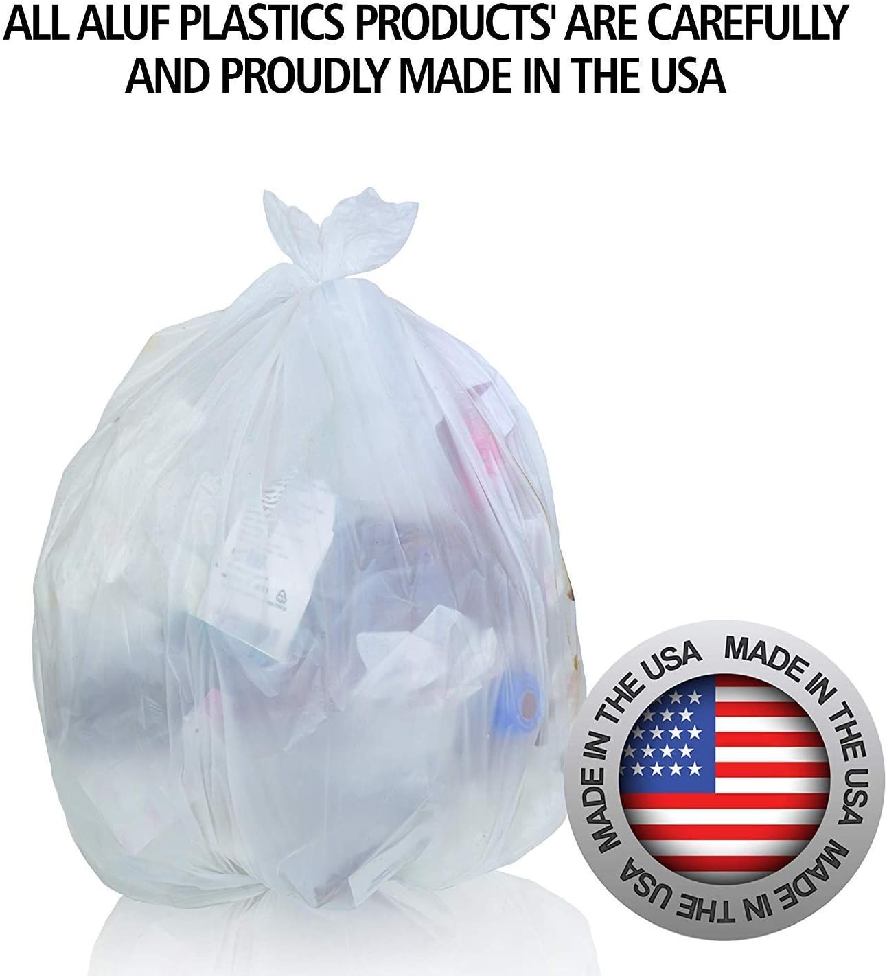 Aluf Plastics – Bolsas de basura con capacidad de un galón, bolsas de basura de alta densidad equivalentes a micras, para baño, oficina, uso