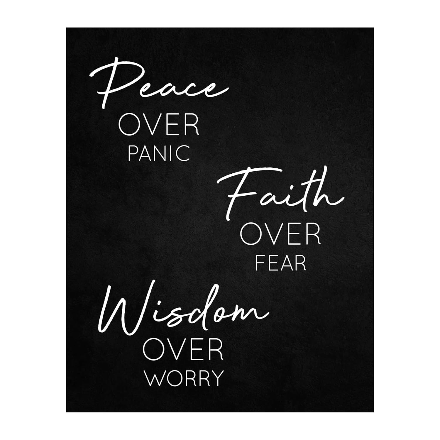 Peace, Faith & Wisdom- Christian Spiritual Wall Art. Modern Inspirational Wall Art Print. Ideal For Home Decor, Office Decor & Church Decor. Perfect