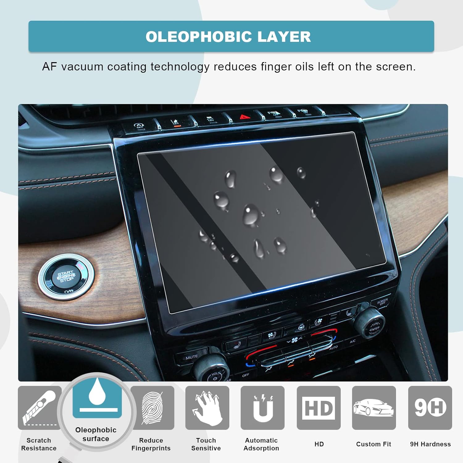 CDEFG Protector de pantalla Grand Cherokee L 2022 2023 para Grand Cherokee 2022 2023 Protector de pantalla táctil de 10.1 pulgadas, láminas de