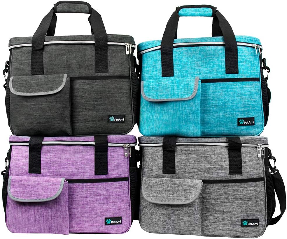 PetAmi Bolsa de viaje para perro, organizador de bolsa con bolsillos multifunción aprobado para aerolíneas, con bolsa contenedora de alimentos y