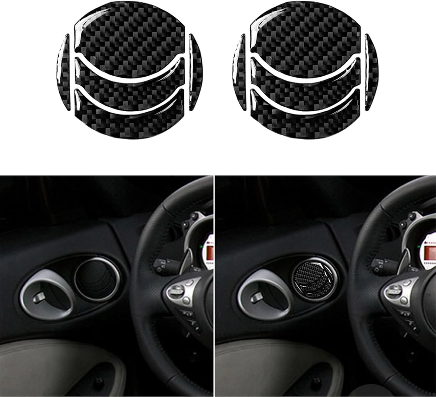 Adhesivos decorativos para Nissan 350Z 370Z Z34 2009-2020 de fibra de carbono para interiores, salida de aire, cubierta de ventilación para el