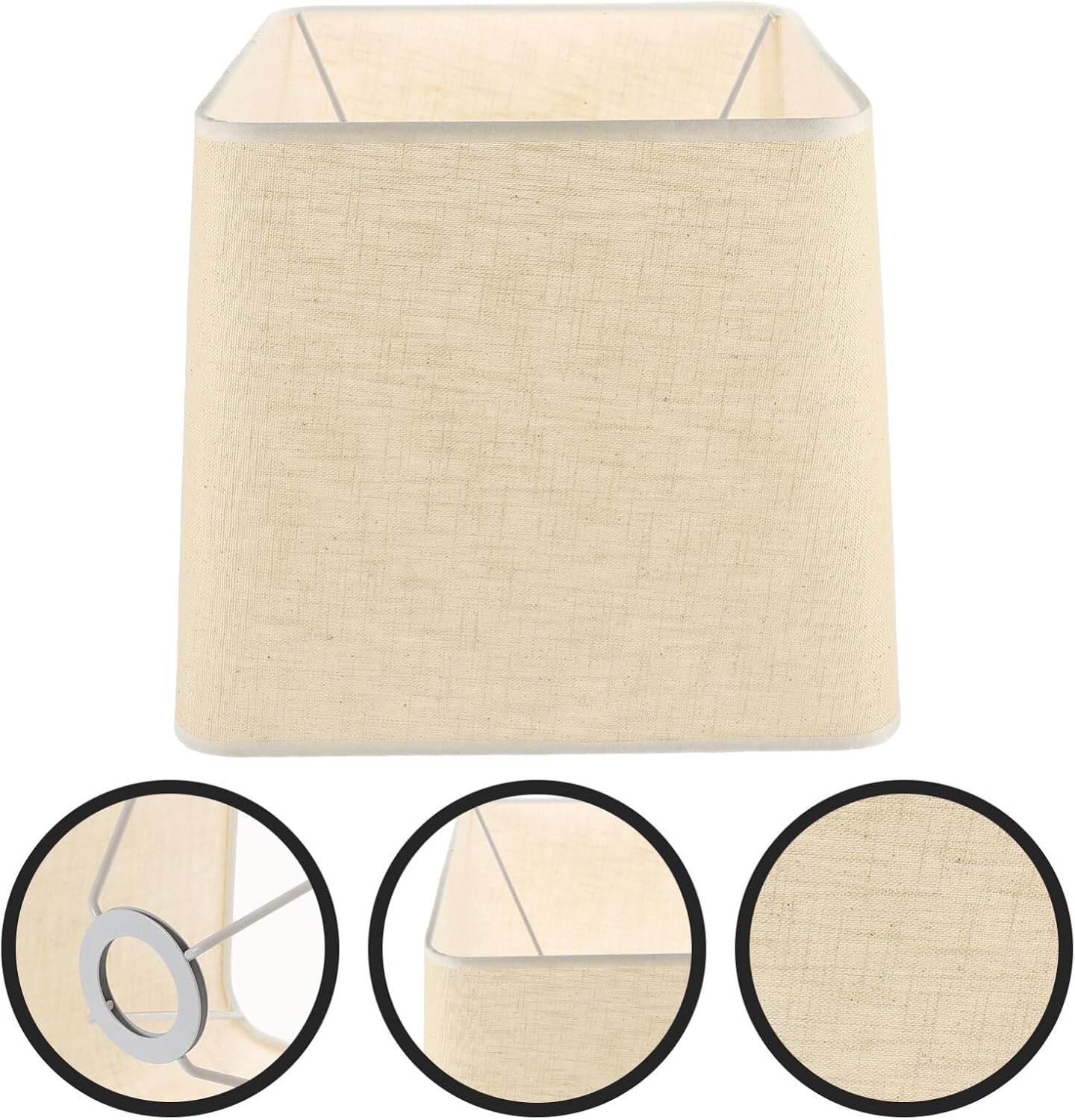 Holibanna Pantalla de tela de tela, pantalla cuadrada vintage para lámpara de tambor, pantalla de repuesto para lámpara de araña, cubierta de luz de