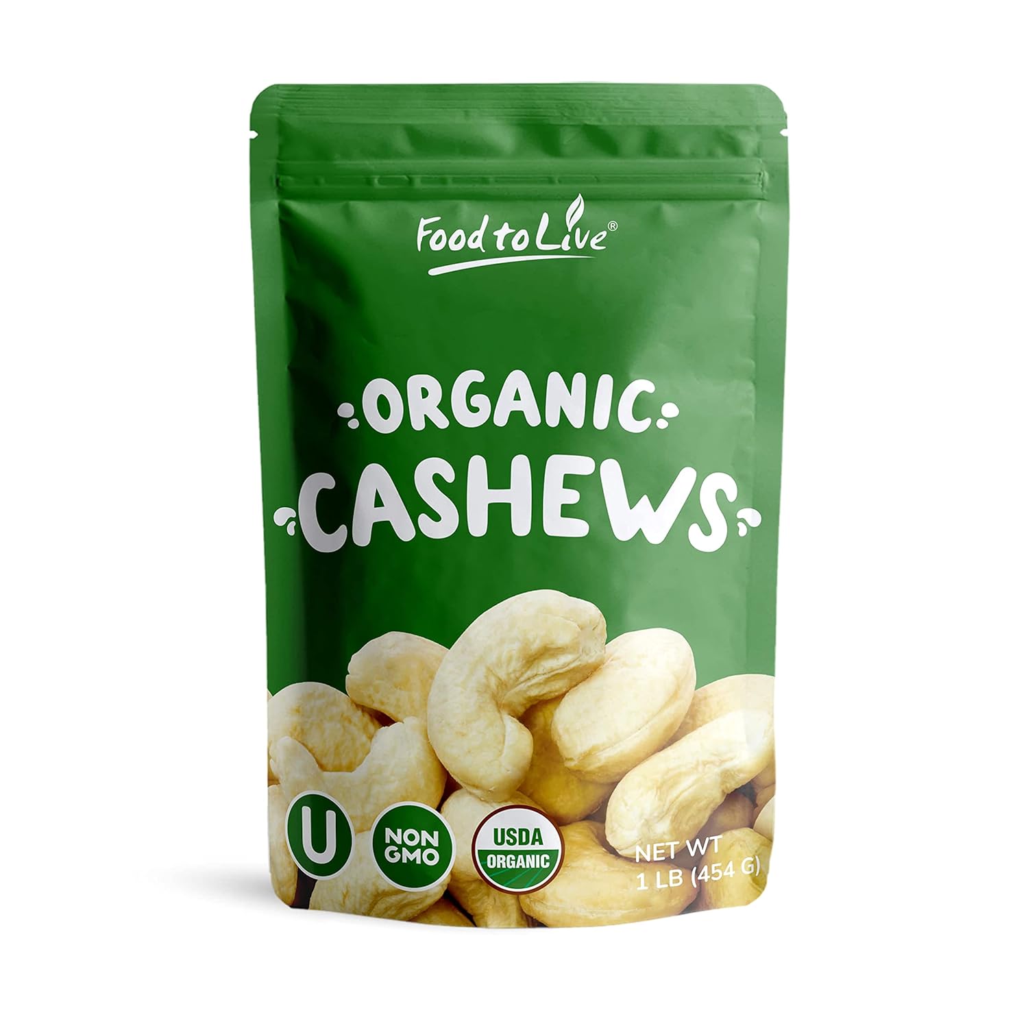 Castaña de cajú orgánicas certificadas de Food to Live Certified W-240 (enteras, crudas)