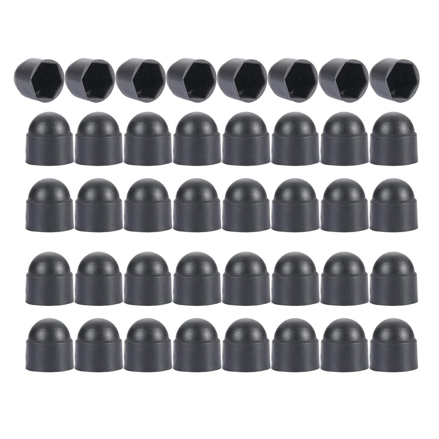 Cubierta de plástico para cúpula de protección de tuercas y pernos, cubierta protectora de tuerca hexagonal negra, sin rosca, M16 x 0.945 in, 40