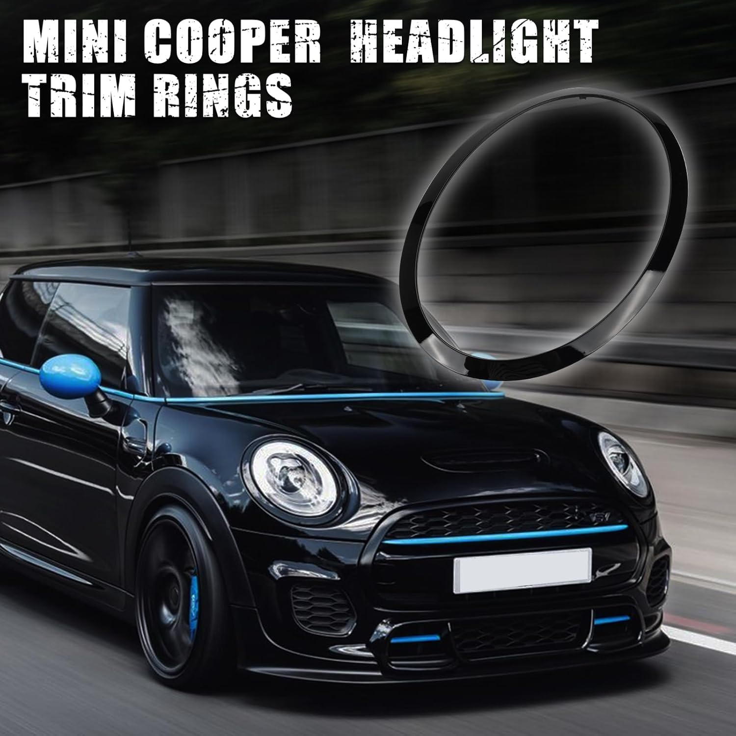 Bisel para faros delanteros del lado del conductor y del pasajero, compatible con MINI Cooper F55 F56 F57 2014-2021, repuesto # 51137300631
