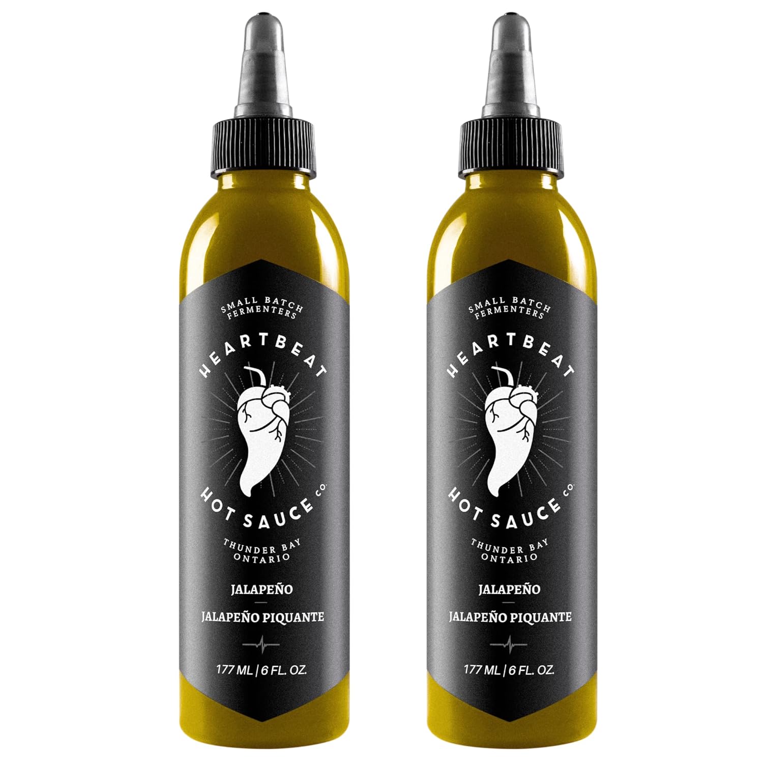 Heartbeat – Salsa picante de jalapeño verde, 6 onzas (paquete de 2) lote pequeño y hecho a mano, vegano, sin gluten, sin conservantes, destacado en