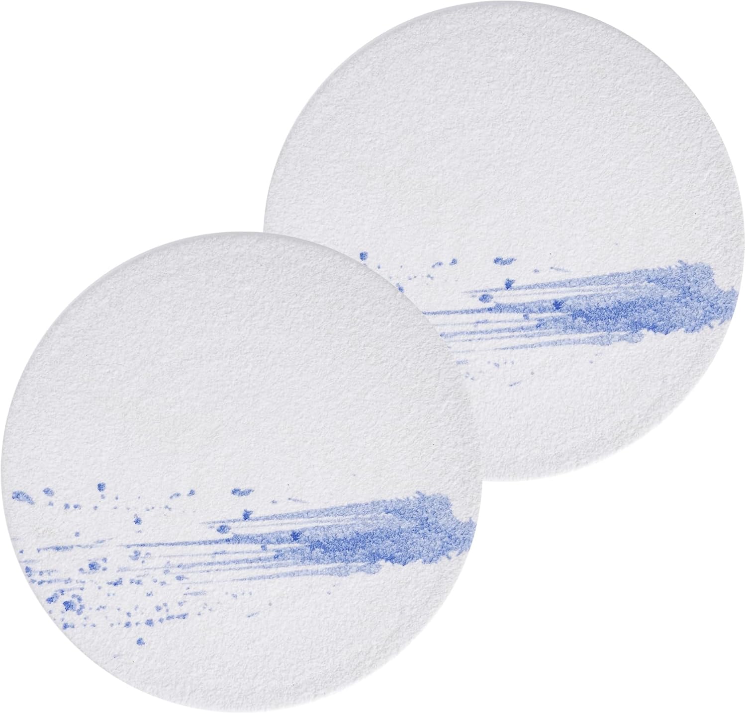 Round Serving Platter Sushi Plate – 10inch Charcuterie Board Stoneware Flat Serving Plate for Party,Appetizer,Dessert,Cheese,Set of 2, (Blue)