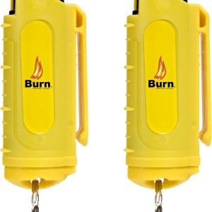 Burn Llavero de spray de pimienta para mujeres y hombres de autodefensa, fuerza máxima de 12 oz, estuche de clip para cinturón de seguridad moldeado Burn Llavero de spray de pimienta para mujeres y hombres de autodefensa, fuerza máxima de 12 oz, estuche de clip para cinturón de seguridad moldeado