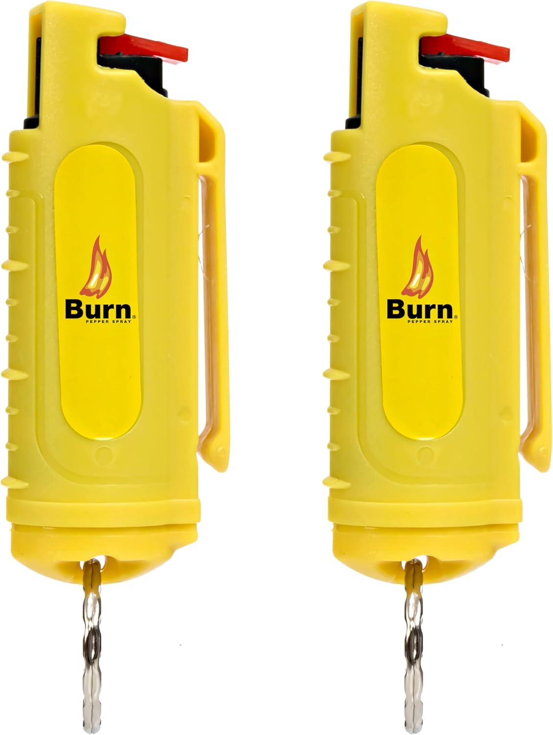 Burn Llavero de spray de pimienta para mujeres y hombres de autodefensa, fuerza máxima de 12 oz, estuche de clip para cinturón de seguridad moldeado