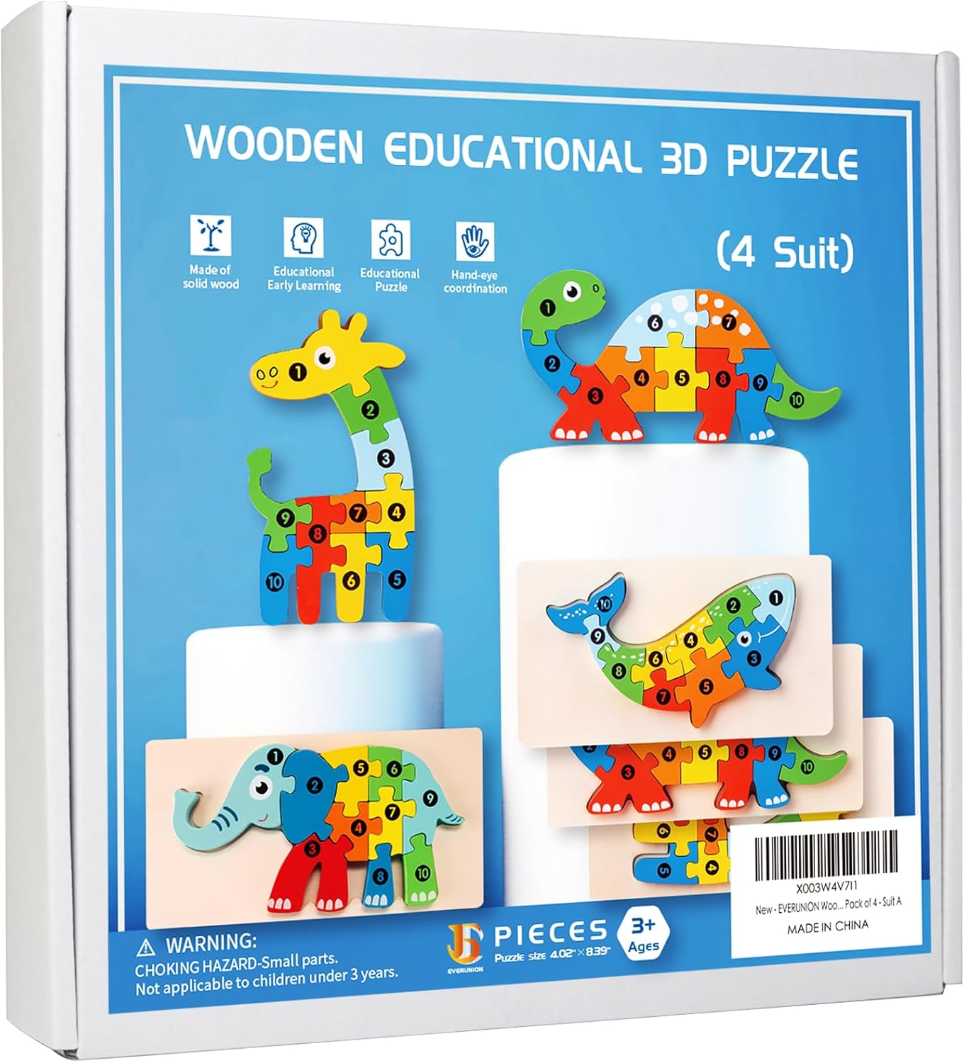 Rompecabezas de madera para niños de 3 a 5 años, regalos ideales para niños, rompecabezas para niños pequeños de 1 a 3 años, juguetes educativos