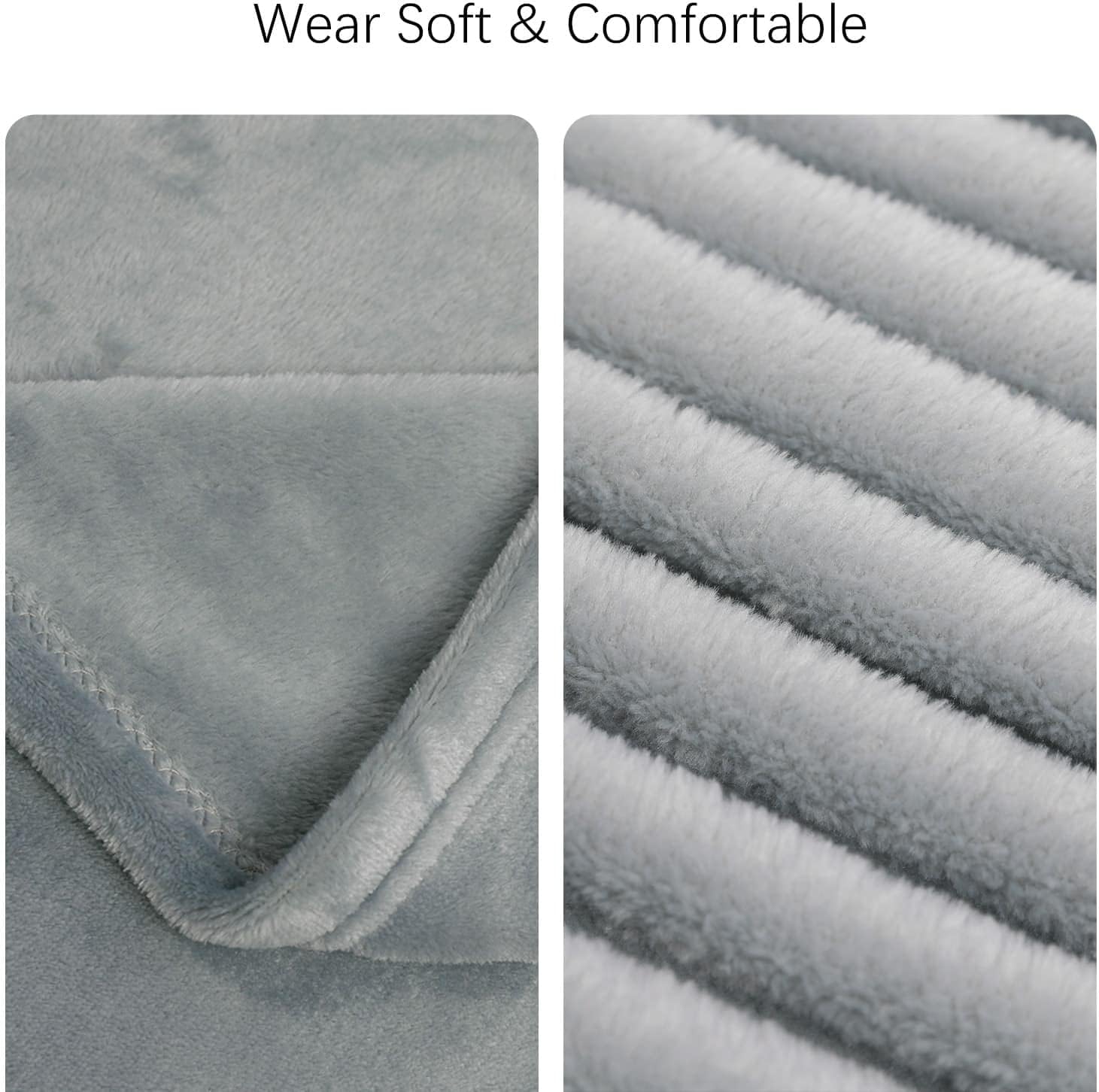 NANPIPER Manta de gran tamaño con capucha para mujer, manta suave y mullida, microfibra de forro polar de felpa cálida, 65 x 80 pulgadas, gris claro