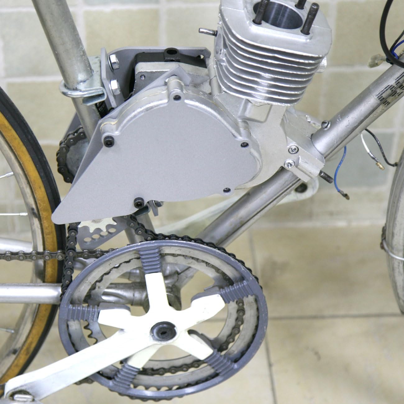 CNCEST Kit de eje de transmisión de bicicleta, kit de motor de bicicleta de 2 tiempos, kit de eje de gato de metal 415 Kit de cambio de bicicleta