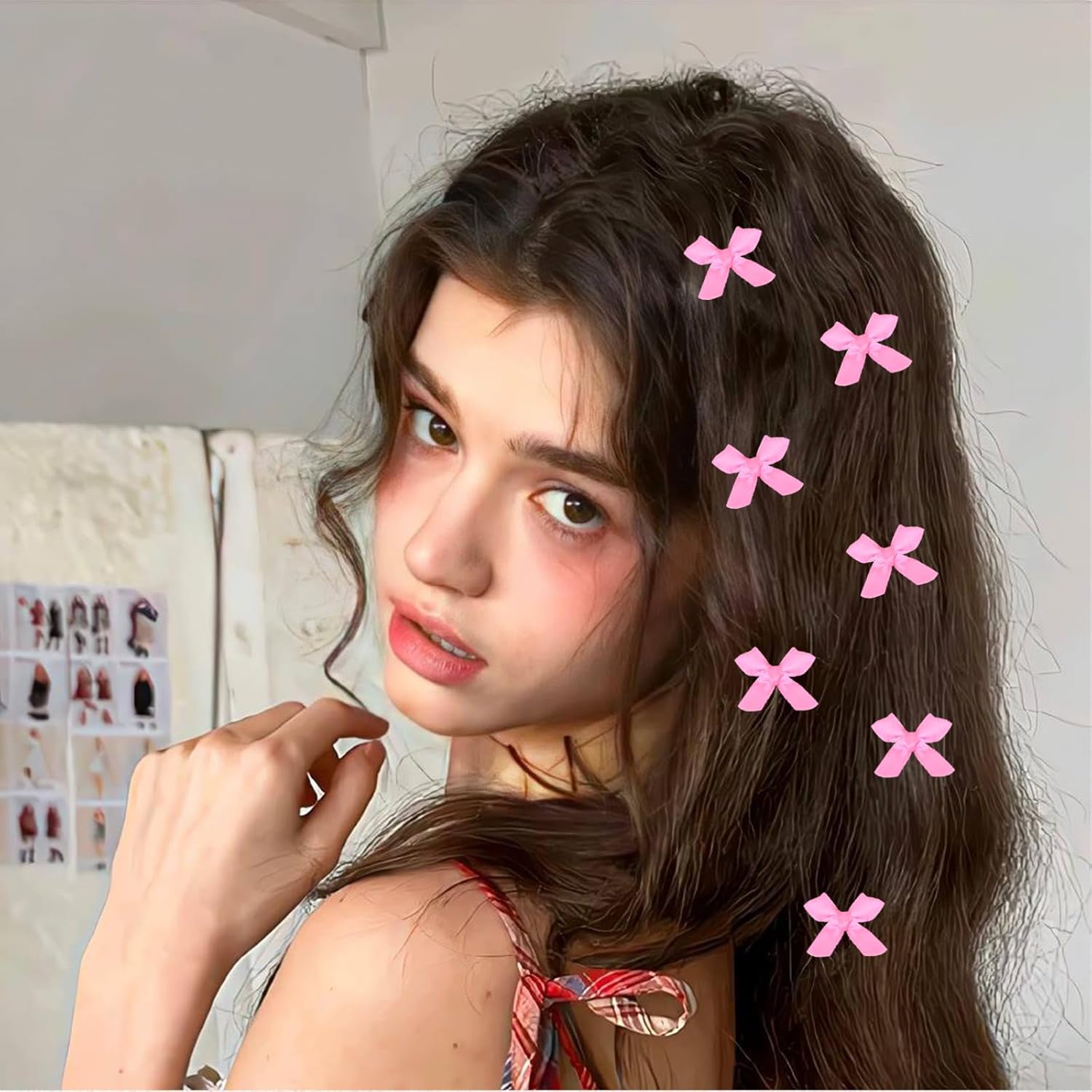 MHDGG 20 pinzas para el cabello con lazo pequeño y lindo para mujer, pinzas de pelo de color sólido, pinzas de cocodrilo para mujeres y niñas,