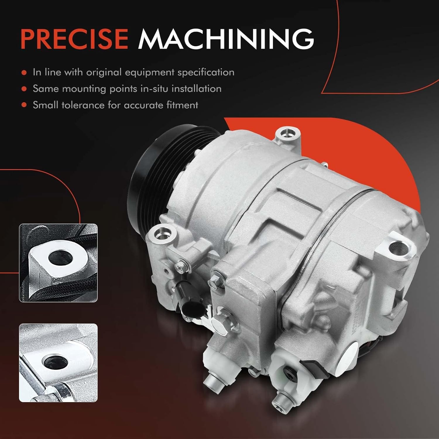 A-Premium Compresor de aire acondicionado con embrague compatible con Mercedes-Benz SL500 2006-2006, SL55 AMG 2003-2008