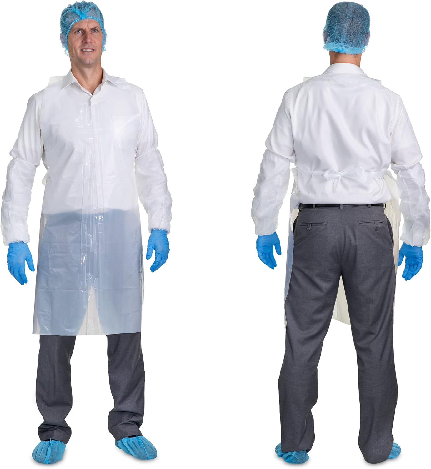 PENTAGON SAFETY EQUIPMENT Delantal desechable de plástico pesadopolietileno de 2 mils, 28 x 46 pulgadas, 1005001000