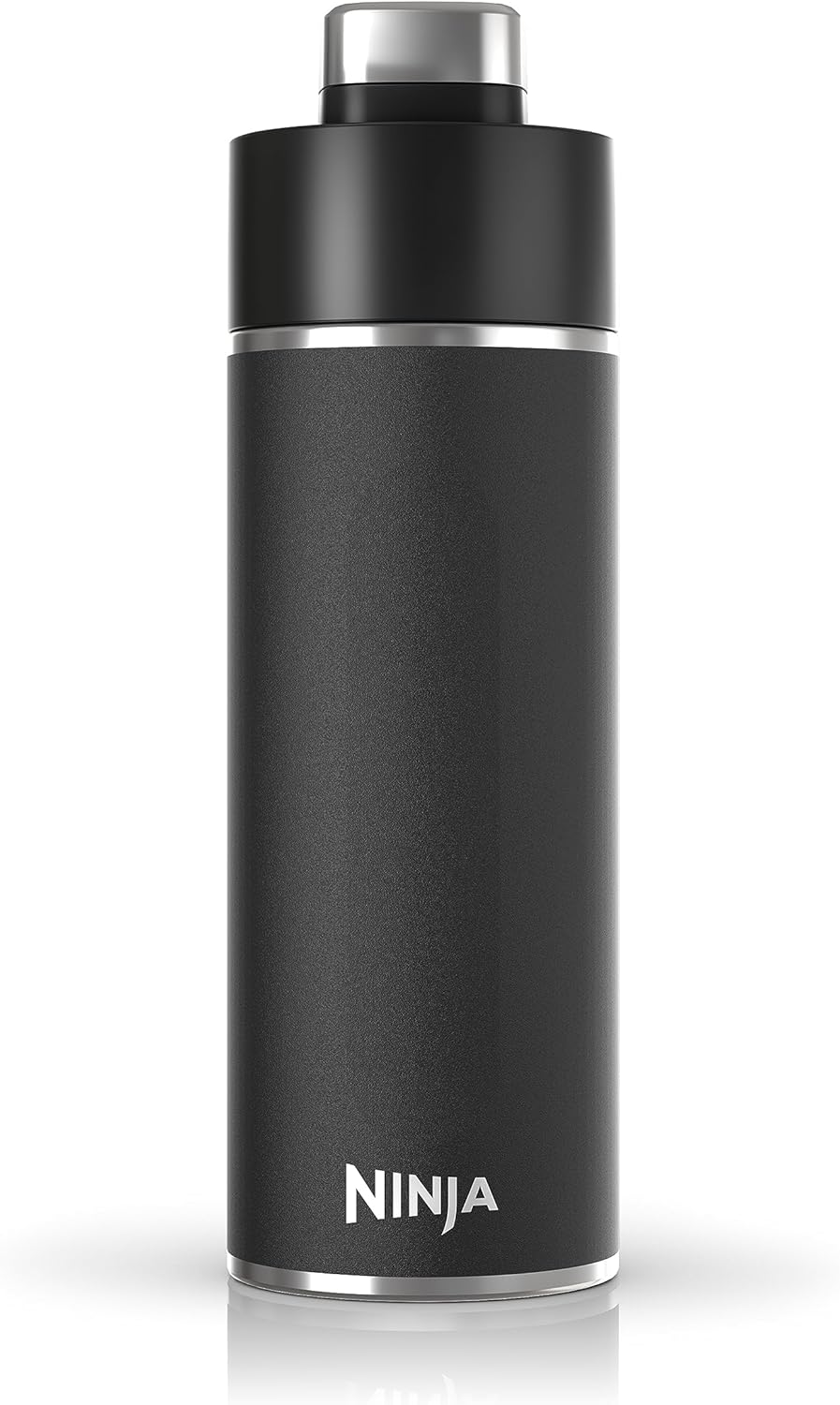 Ninja DW2401BK Thirsti – Botella de agua de viaje de 24 onzas, para bebidas gaseosas carbonatadas, más frías y espumosas durante más tiempo, a