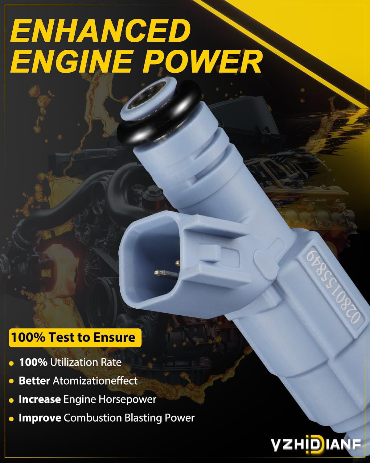 YZHIDIANF Inyectores de combustible 0280155849 para-Chrysler Aspen 2007 Para-Dodge Dakota Durango 01-07 Para-Jeep Grand Cherokee 01-07 Commander