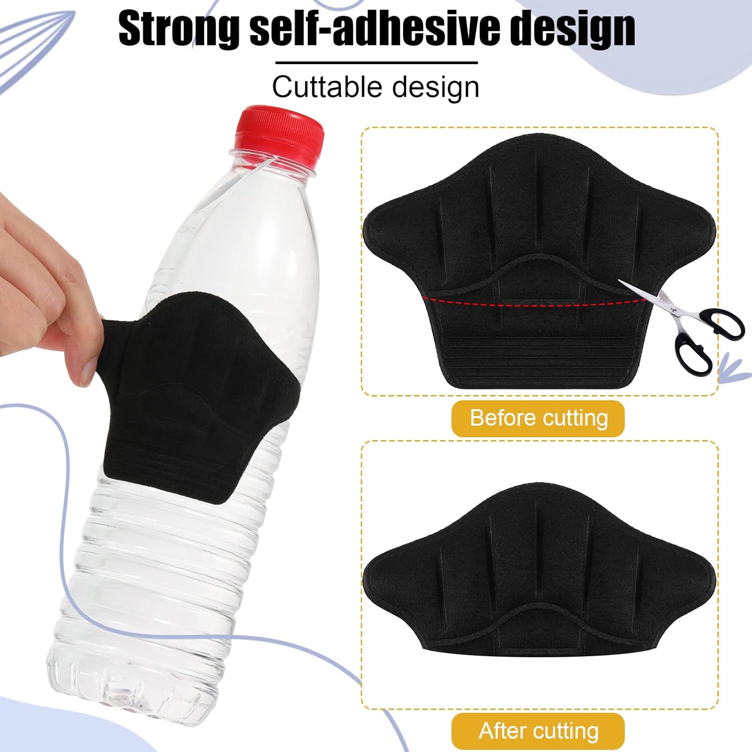 12 empuñaduras de talón para hombres y mujeres, almohadillas de talón para zapatos demasiado grandes, insertos de cojín de talón de cuero para