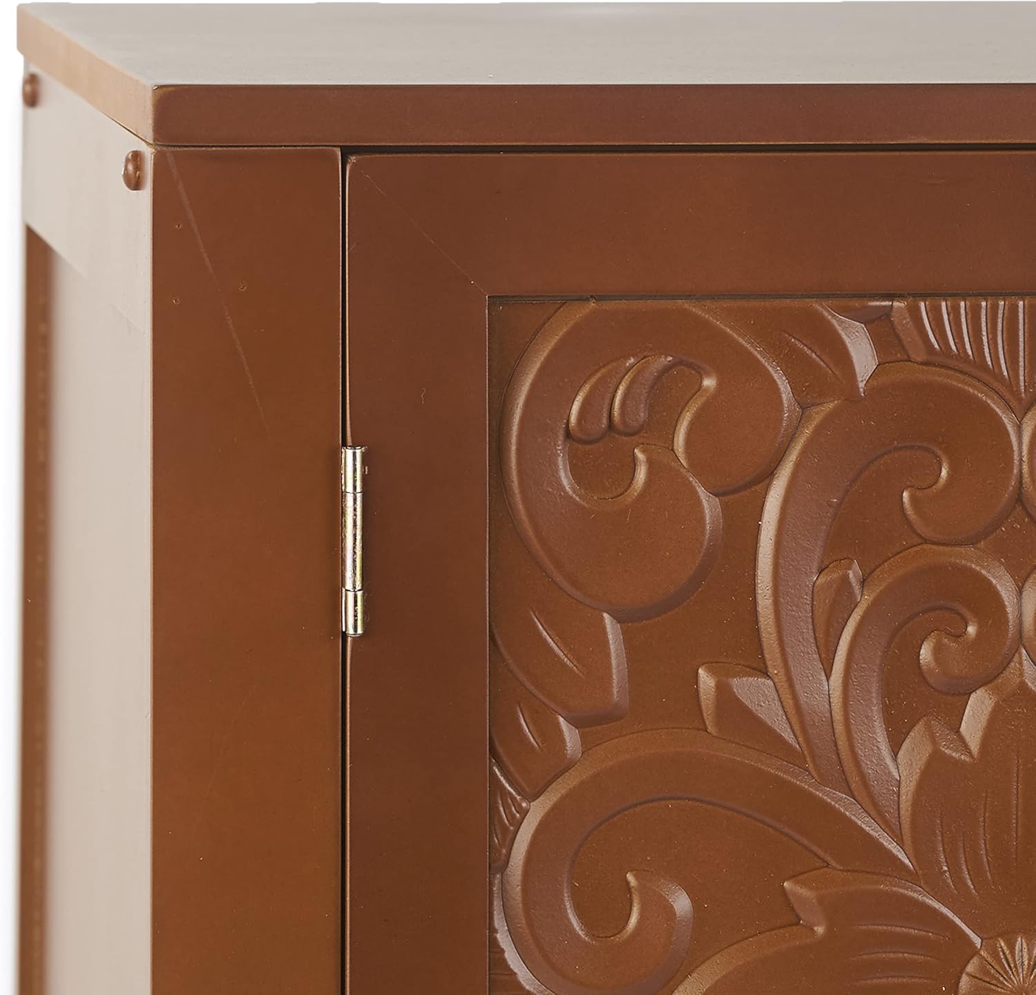 The Lakeside Collection Gabinete de almacenamiento tallado – Muebles de entrada estilo vintage deco – nogal