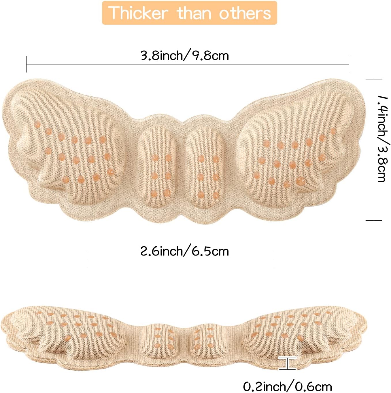 Almohadillas acolchadas para la parte posterior del talón, inserciones adhesivas de agarre para zapatos sueltos, tacón alto demasiado grande, forro