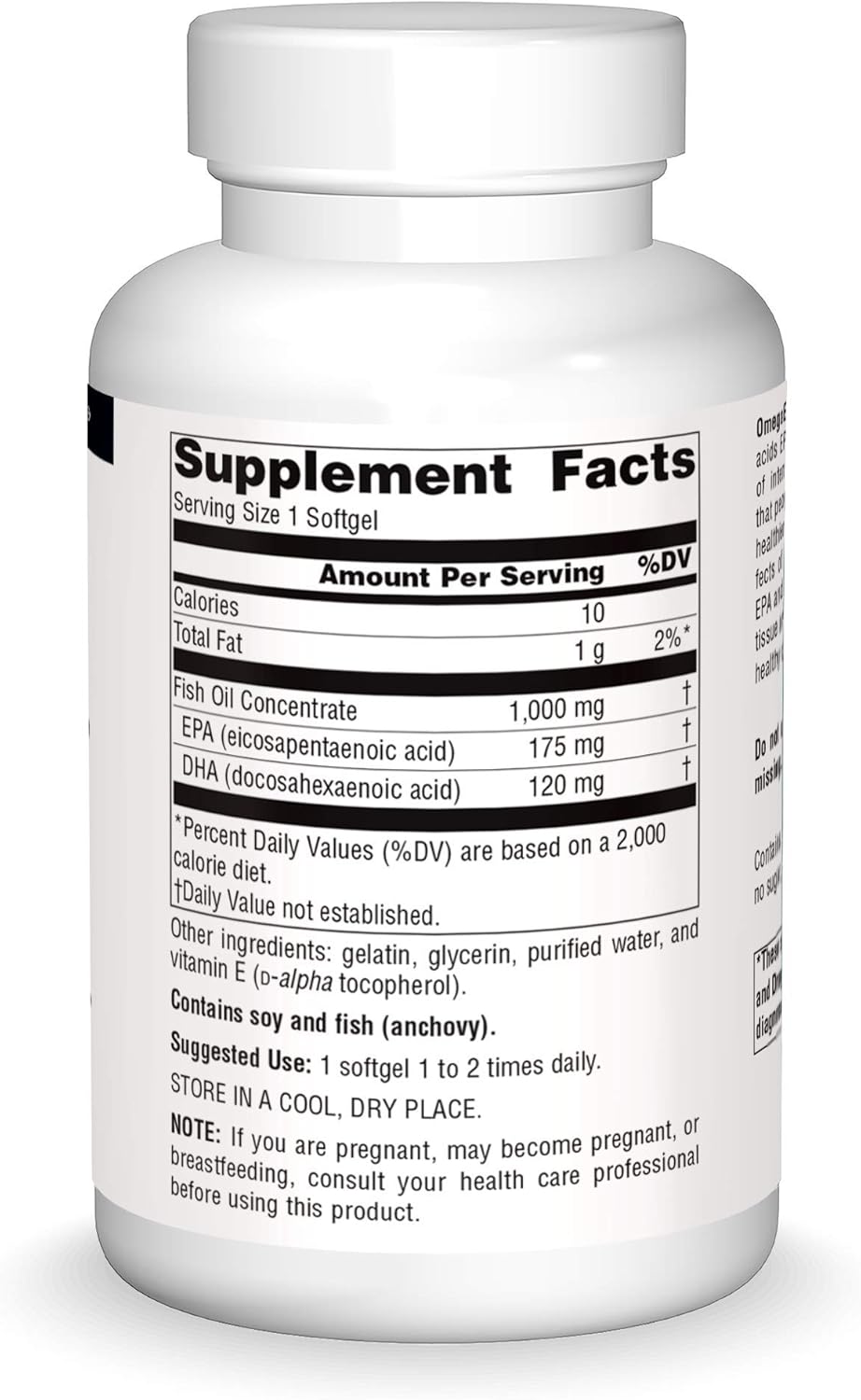 Source Naturals OmegaEPA – Aceite de pescado – Lípidos marinos con EPA y DHA apoya la salud cardiovascular y cerebral – 200 cápsulas blandas