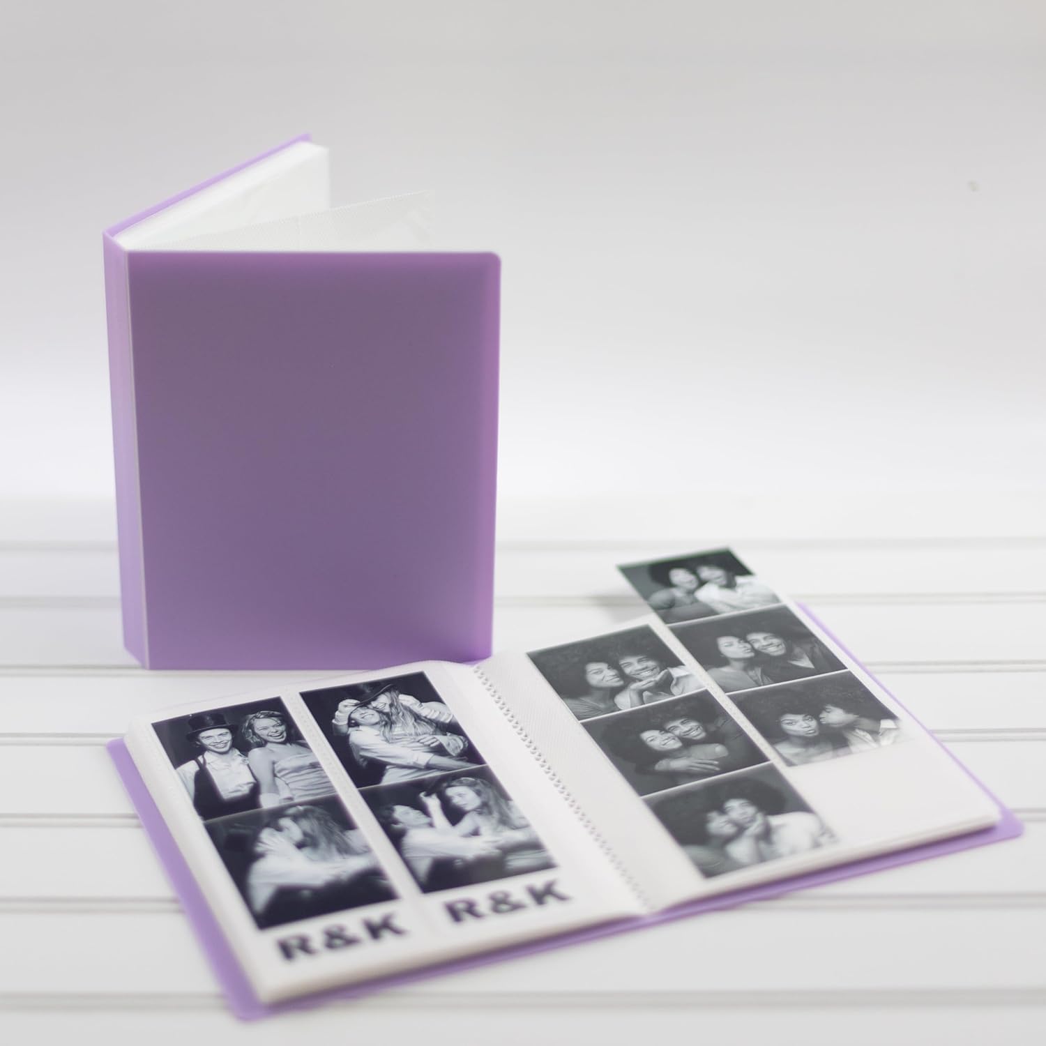 Álbum de fotos de cabina de fotos, para bodas o fiestas, con capacidad para 120 tiras de fotos de 2 x 6 pulgadas, deslizables (2 x 6, lavanda, 1)