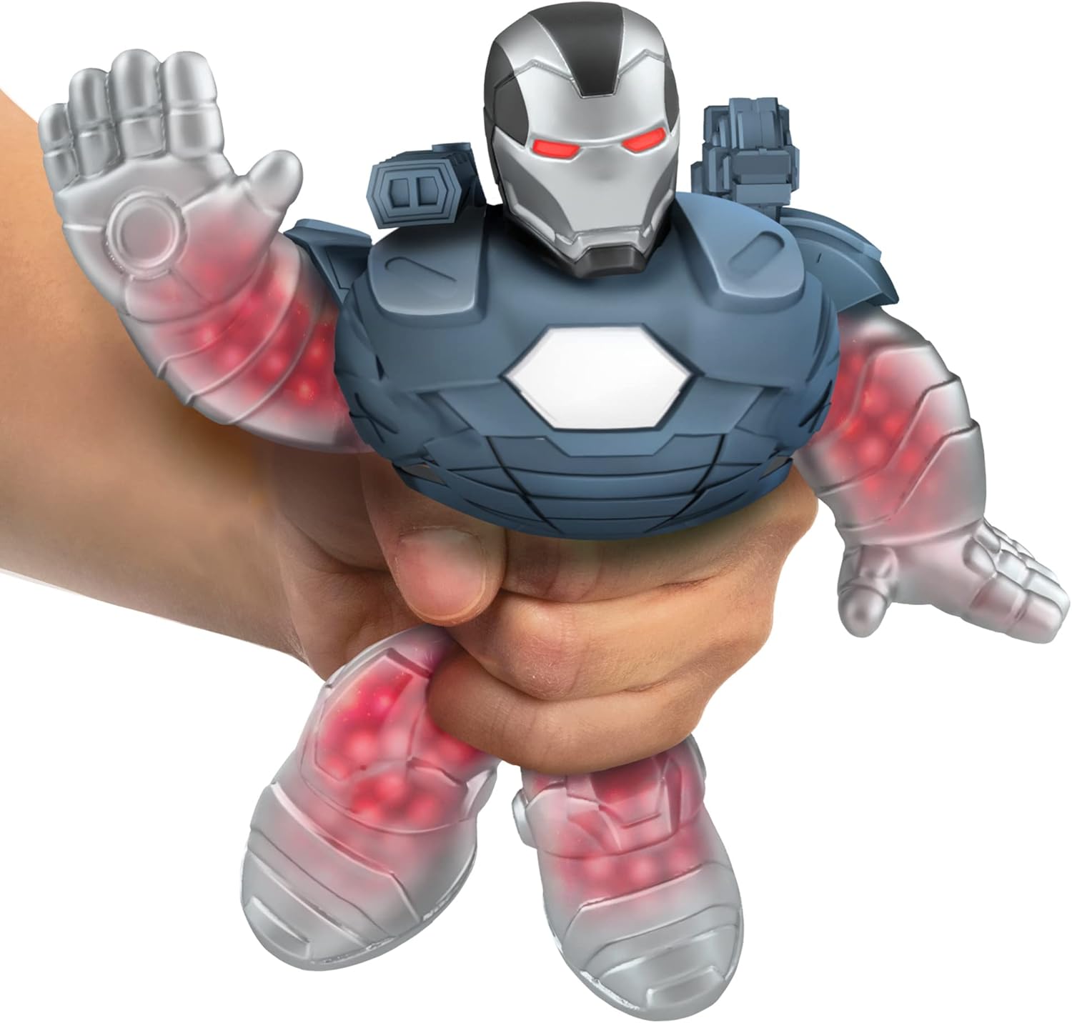 Heroes of Goo Jit Zu Marvel War Machine Hero Pack  Figuras de Marvel rellenas de cuentas súper Scrunchy de 4.5 pulgadas de alto (41494)