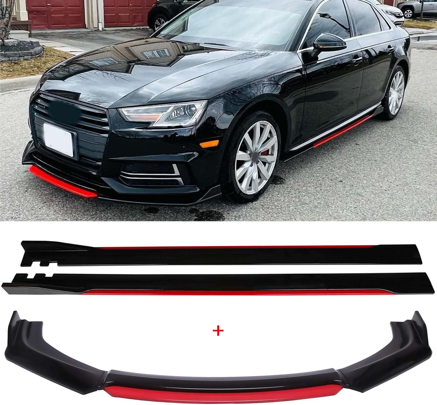Alerón universal para parachoques delantero, difusor de alerón de barbilla, protector de ala protectora, kit de carrocería de coche con extensión de