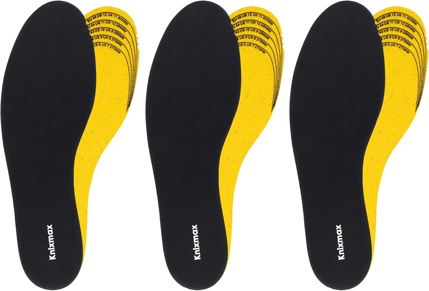 Knixmax 3 pares de plantillas de espuma viscoelástica para mujer, insertos de zapatos finos súper suaves para tenis, pantuflas, botas, forro de