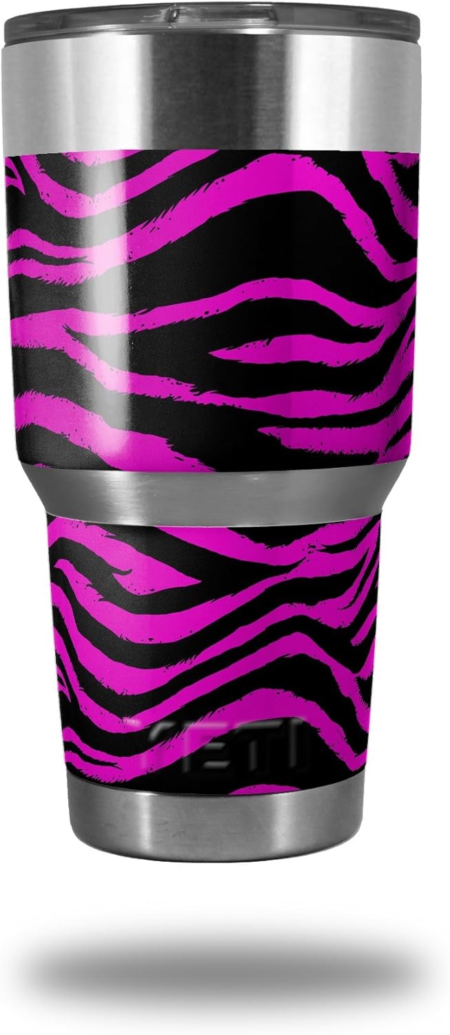 Vinilo Wrap para Yeti Rambler vaso30oz Pink Zebra (Vaso no incluido) por wraptorskinz