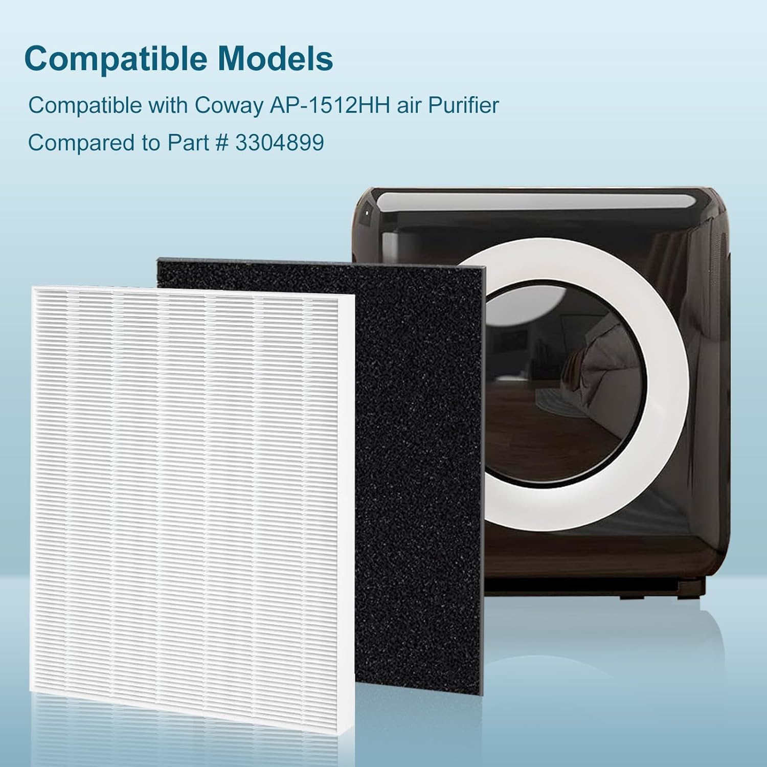 AP-1512HH – Filtro de repuesto compatible con Coway AP-1512HH, AP-1512HH-FP, AP-1518R, AP-1519P, filtro NXBHG 4 True HEPA + 4 prefiltros de carbono,