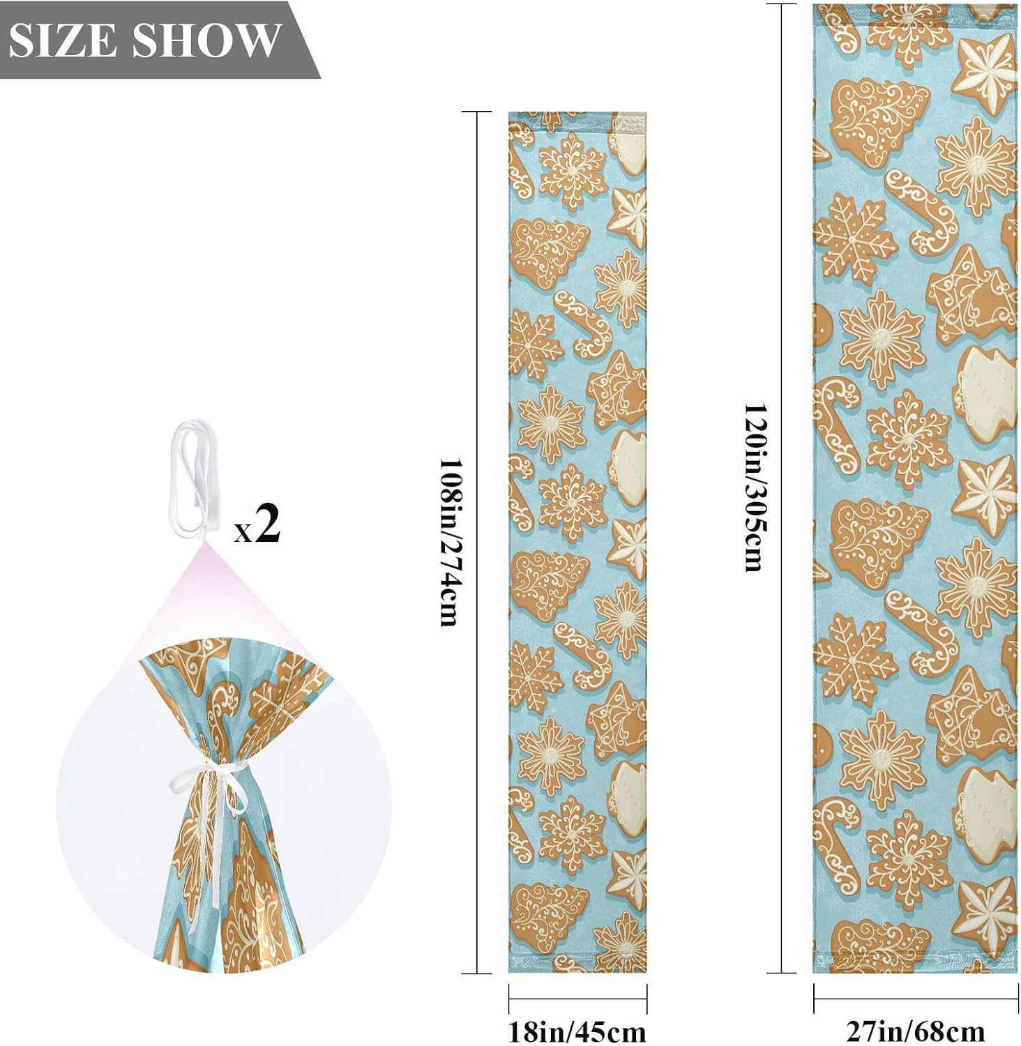 Christmas Gingerbread Table Runner Autumn Table Runner for Desk Decor Christmas Table Runner 108 Inches Long