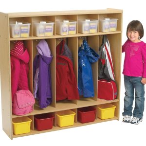 Angeles – Cubículos de madera de 5 secciones para organización del aula, cubículo de almacenamiento de guardería, muebles preescolares Angeles – Cubículos de madera de 5 secciones para organización del aula, cubículo de almacenamiento de guardería, muebles preescolares