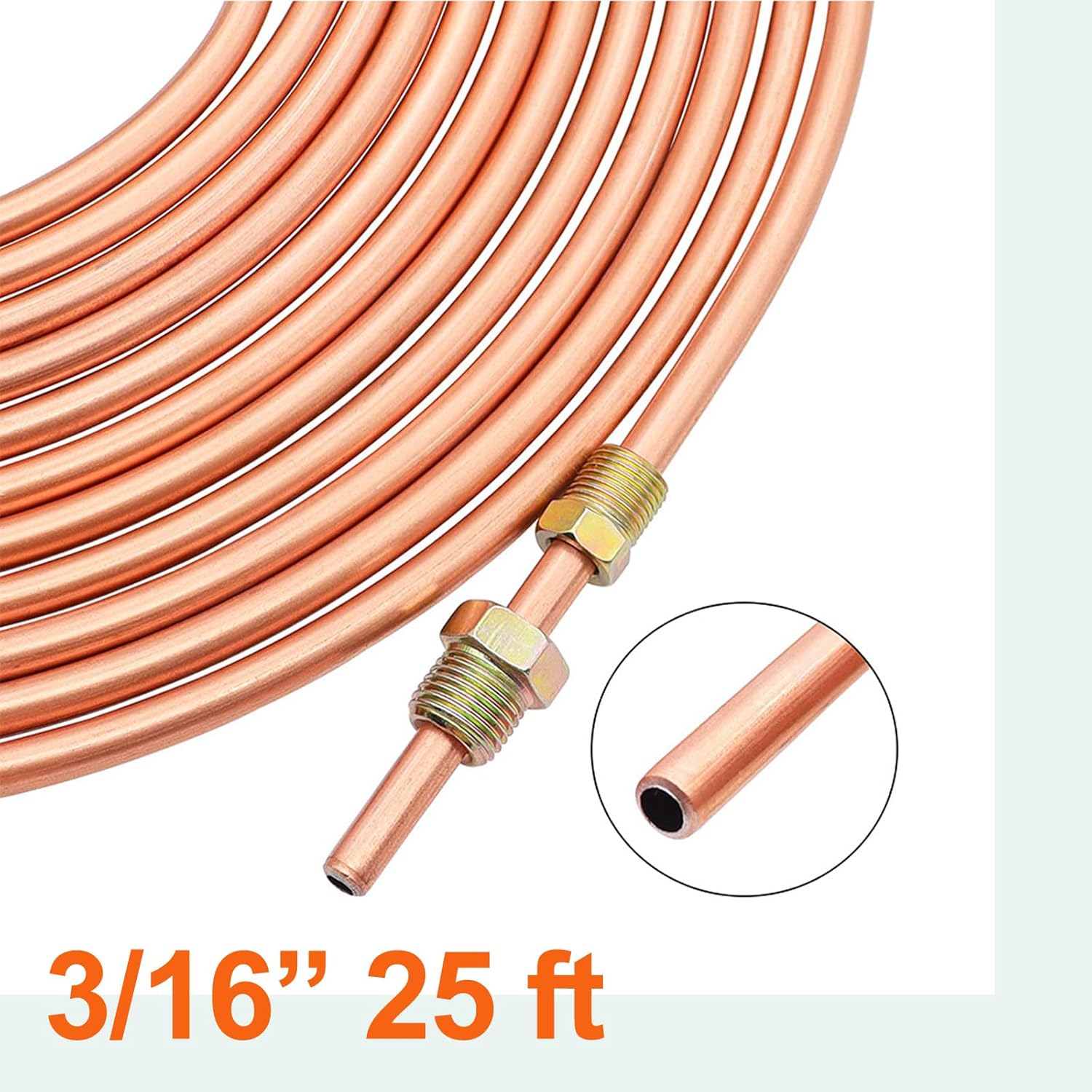 Legines Línea de freno de 25 pies 316 pulgadas + 16 piezas de accesorios de línea de freno+línea de freno Kit de herramientas de doble y simple