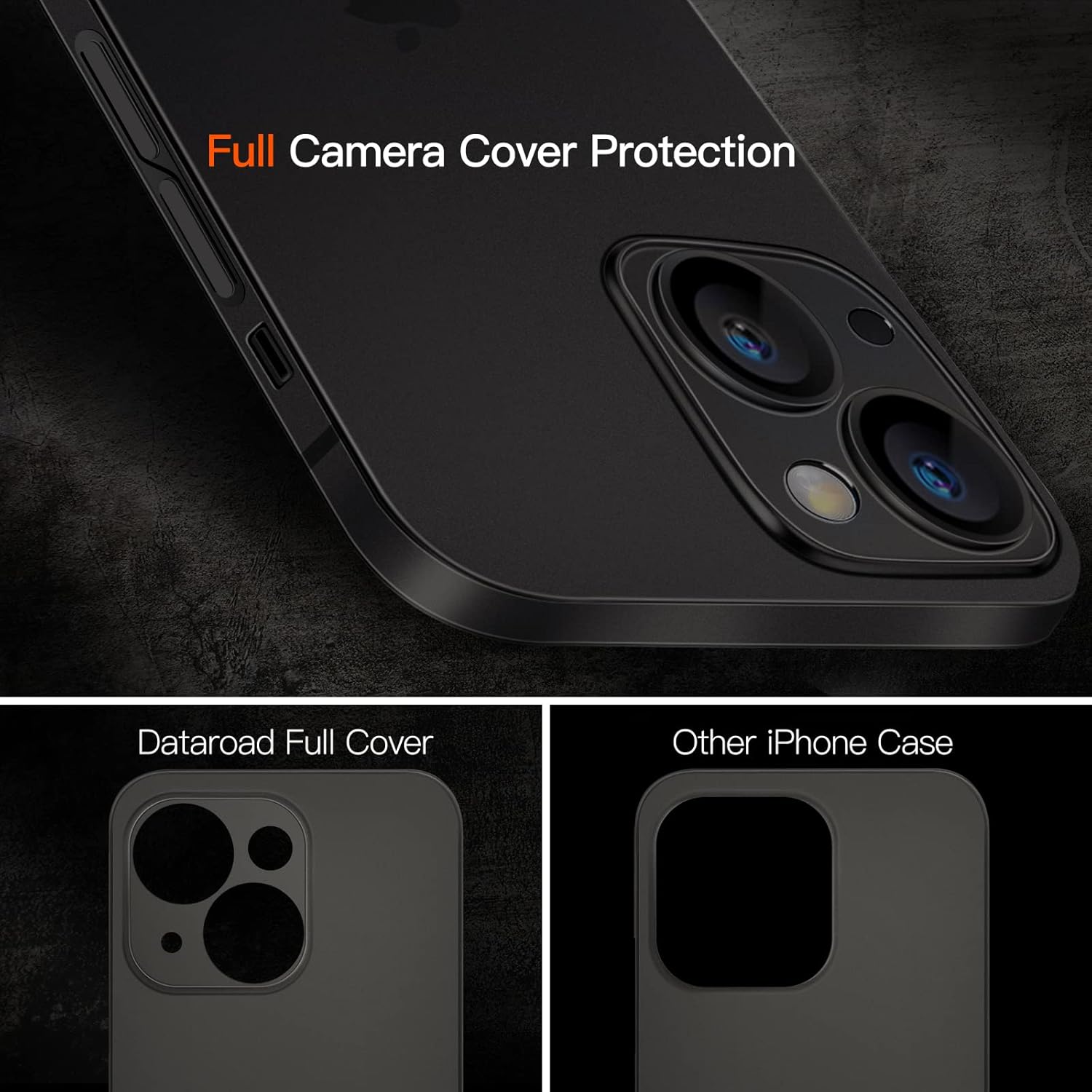 Dataroad – Funda delgada para iPhone 15 de 0.008 in, 6.1 pulgadas, con 2 protectores de pantalla de vidrio templado, translúcido que se ajusta a la