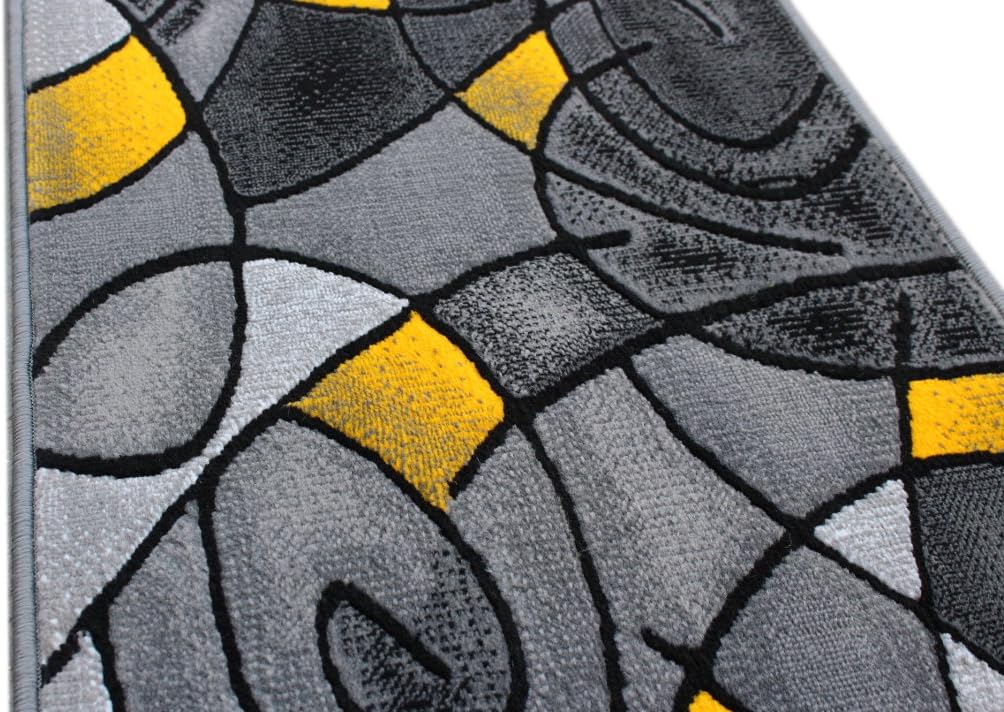 Masada Rugs – Alfombra moderna contemporánea, color gris y negro