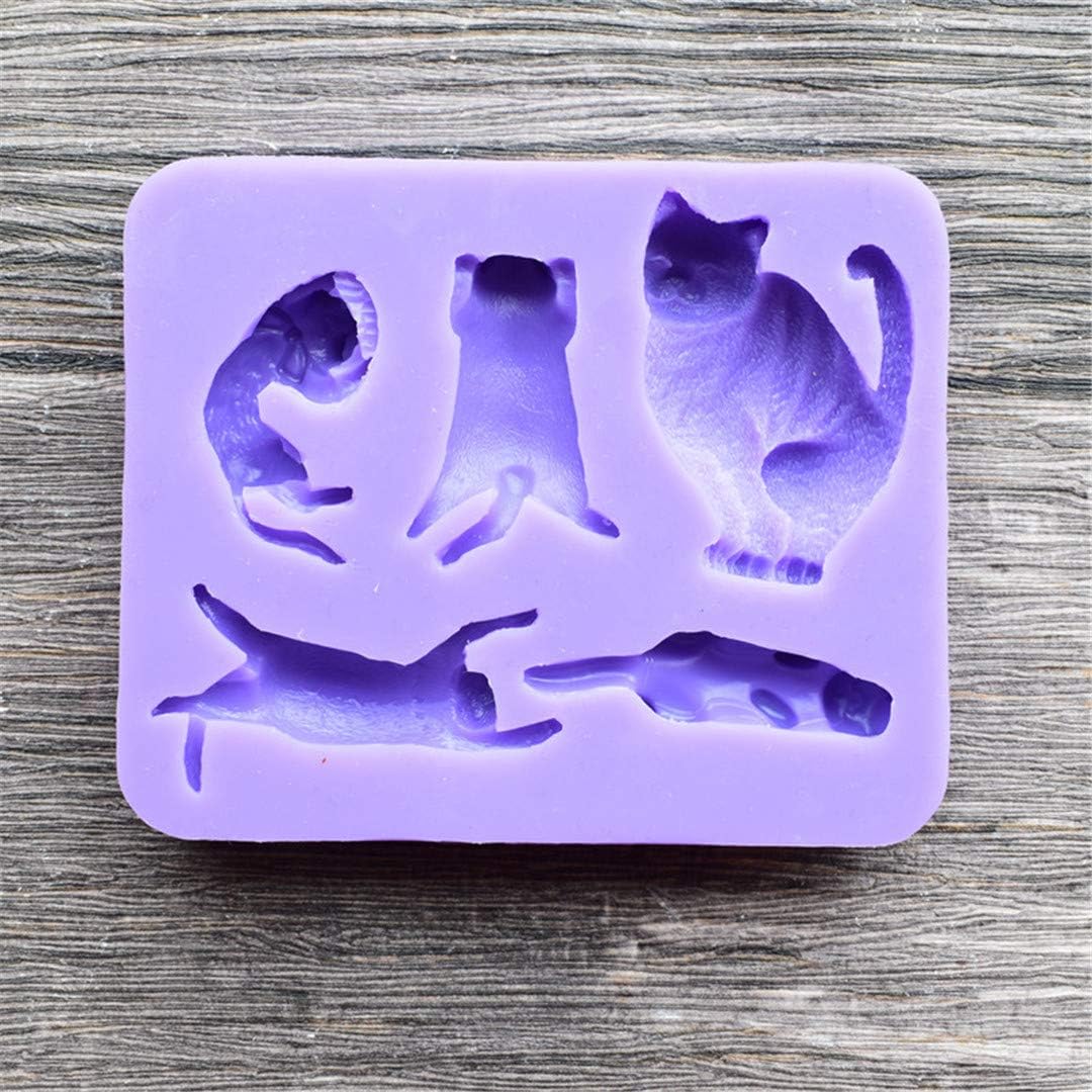 Molde de silicona de gatos lindos, Runloo Cats Cake decoración herramienta, molde de chocolate, molde de fondant molde de silicona de caramelo