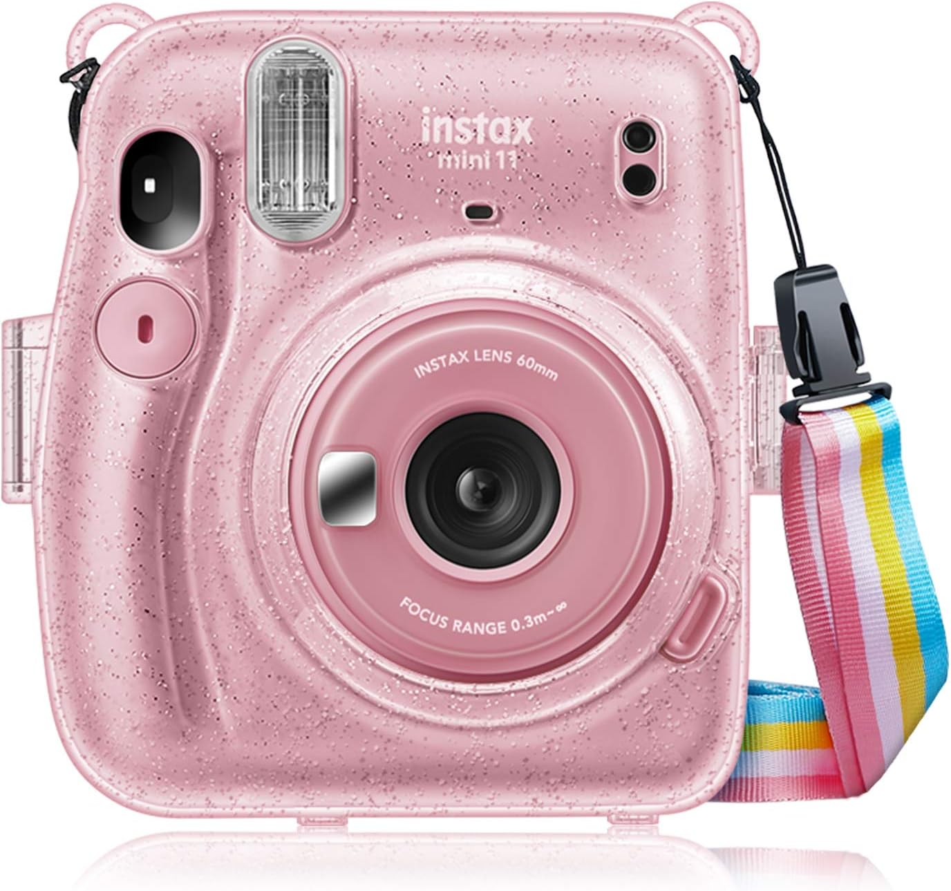 Fintie Funda protectora transparente para cámara Fujifilm Instax Mini 11 de película instantánea – Carcasa rígida de cristal con correa extraíble de